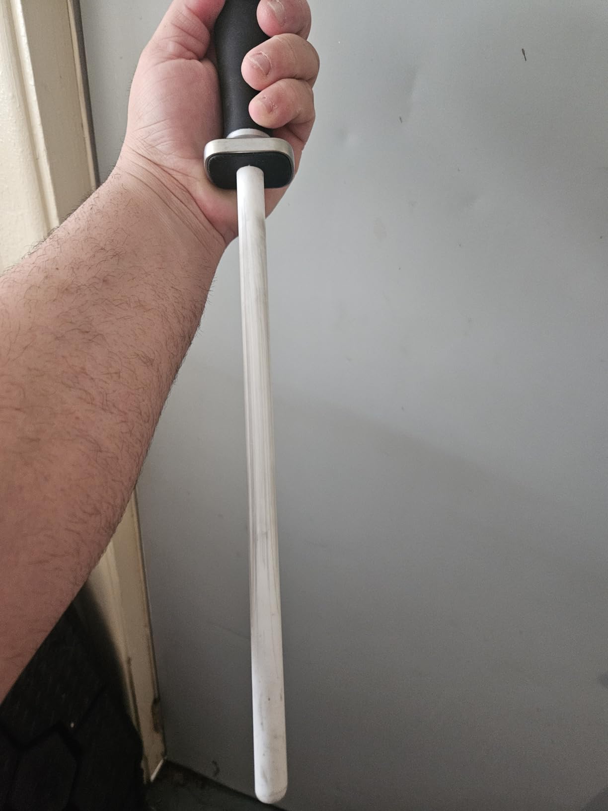 Shenzhen Knives White Ceramic Knife Sharpener Honing Rod: Best Professional Knife Sharpening Tool.12 Inch Honing Stick, Ceramic Honing Rod for Chef's Knife and Kitchen Knife customer photo 2