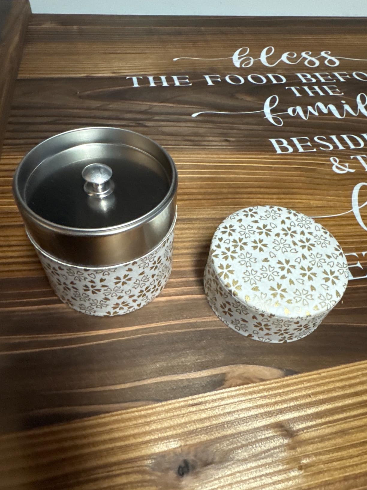 Yamako Pokkan a Japanese Tea Tin Canister, Air Tight, Double Lid, 200g Tea Capacity (Ichimatsu - Japanese Checkered Pattern, L - 200g) customer photo 2