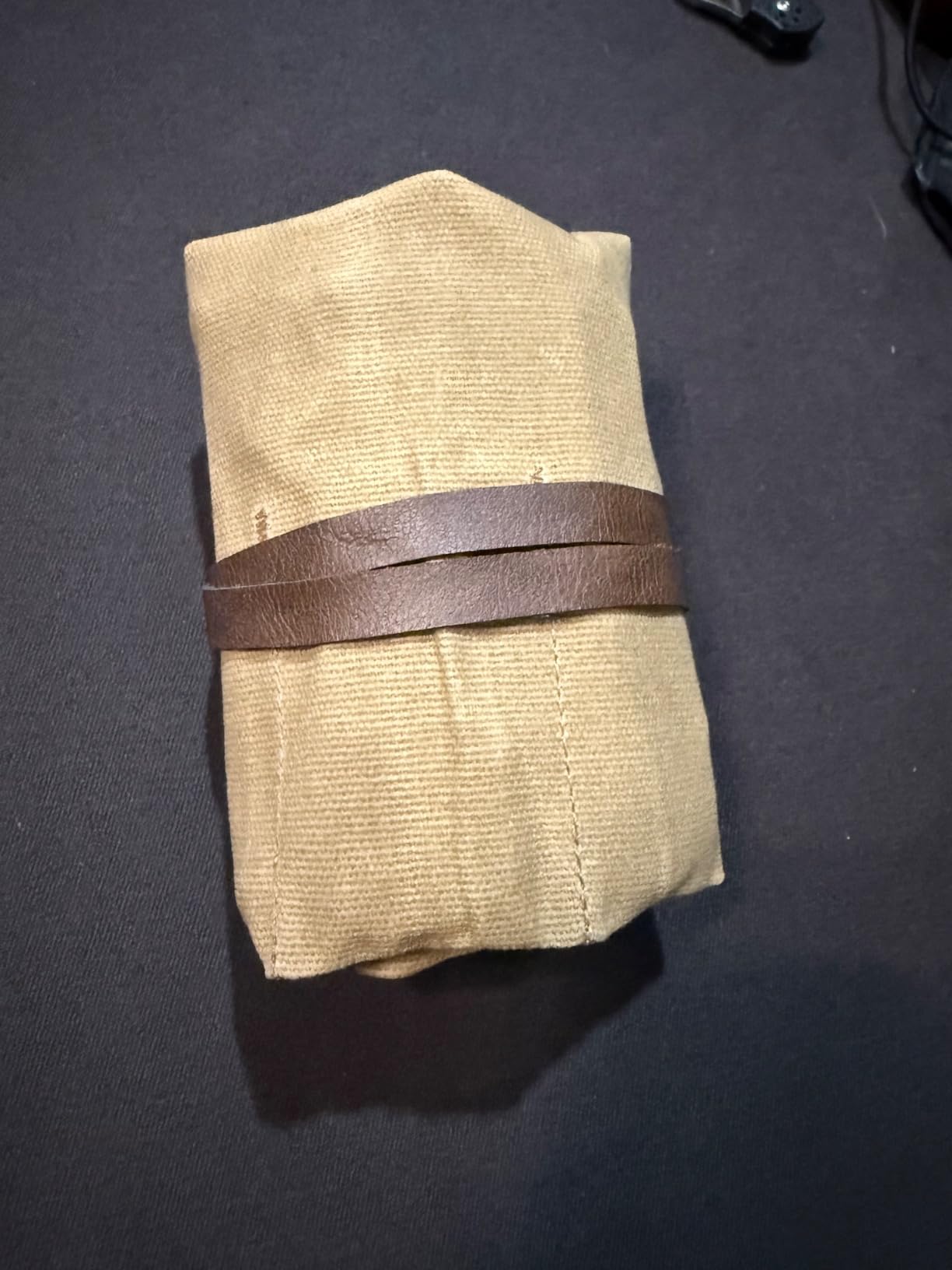 Pocket Knife Roll Bag,Waxed Canvas Small Knife Roll Up Pouch,Folding Knife Storage Case,Tactical Knife Protectors Sheath, Multi-Purpose Knife Roll With 8 Slots For Display Camping Hiking customer photo 2