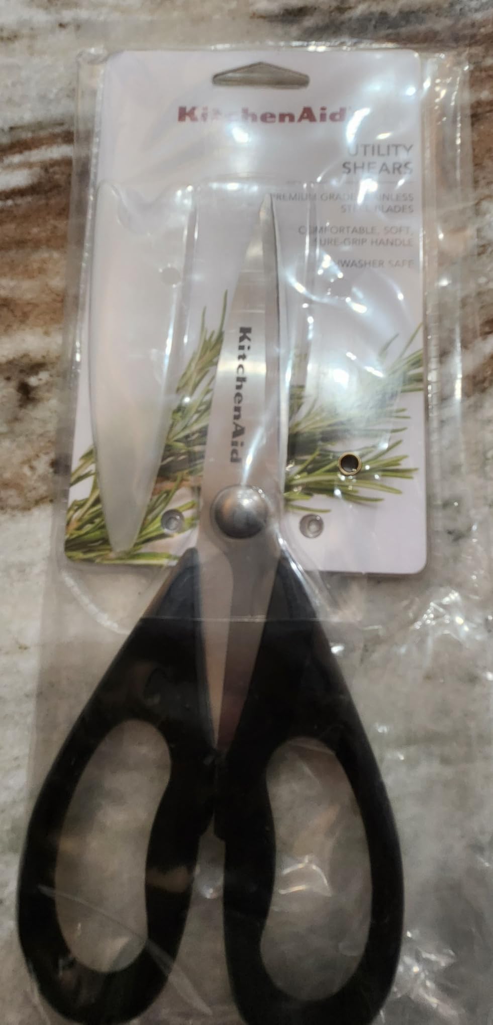 KitchenAid All Purpose Kitchen Shears with Protective Sheath Durable Stainless Steel Scissors, Dishwasher Safe, Soft Grip Comfort Handle, 8.72 Inch, Black customer photo 1