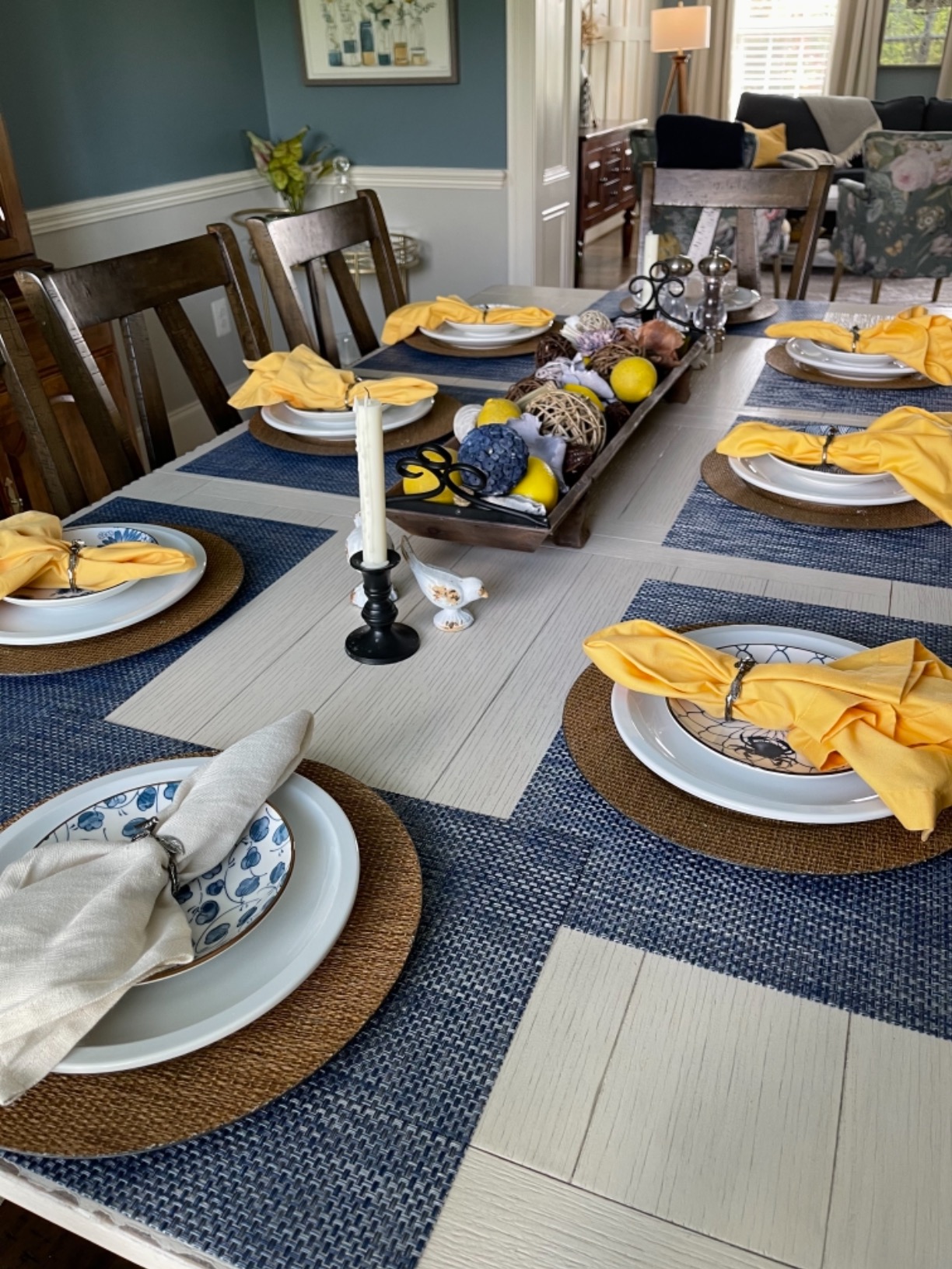 Small Ceramic Salad Plates Set of 4, 7 Inch (13oz) Japanese Appetizer Plates for Sushi Snacks, Dessert Plates for Cake Fruit, Blue & White Dinnerware, Microwave Dishwasher Safe customer photo 2