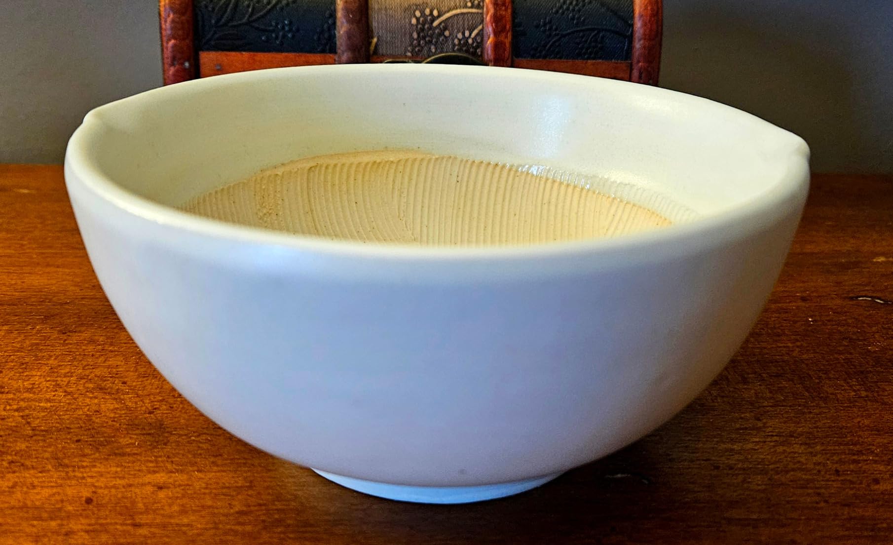 Made in Japan Ripple Ridge Mortar and Pestle (uribachi and Surikogi Set Small 4.92Inches for Both Right and Left Handed Ivory Authentic Mino Ware Pottery M87853 customer photo 2