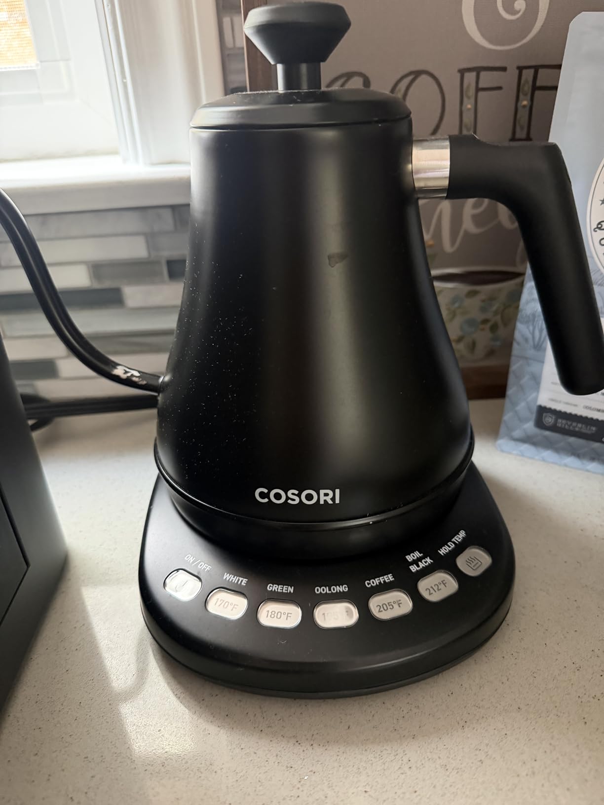 COSORI Electric Gooseneck Kettle with 5 Temperature Control Presets, Pour Over Kettle for Coffee & Tea, Hot Water Boiler, 100% Stainless Steel Inner Lid & Bottom, 1200W/0.8L customer photo 1