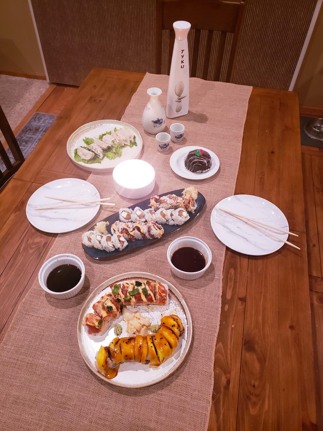 Japanese Ceramic Sake Set ~ 5 Piece Sake Set (Included 1 TOKKURI bottle and 4 OCHOKO cups) with White Plum-Flower Patterns Sake Wine Service Set customer photo 1