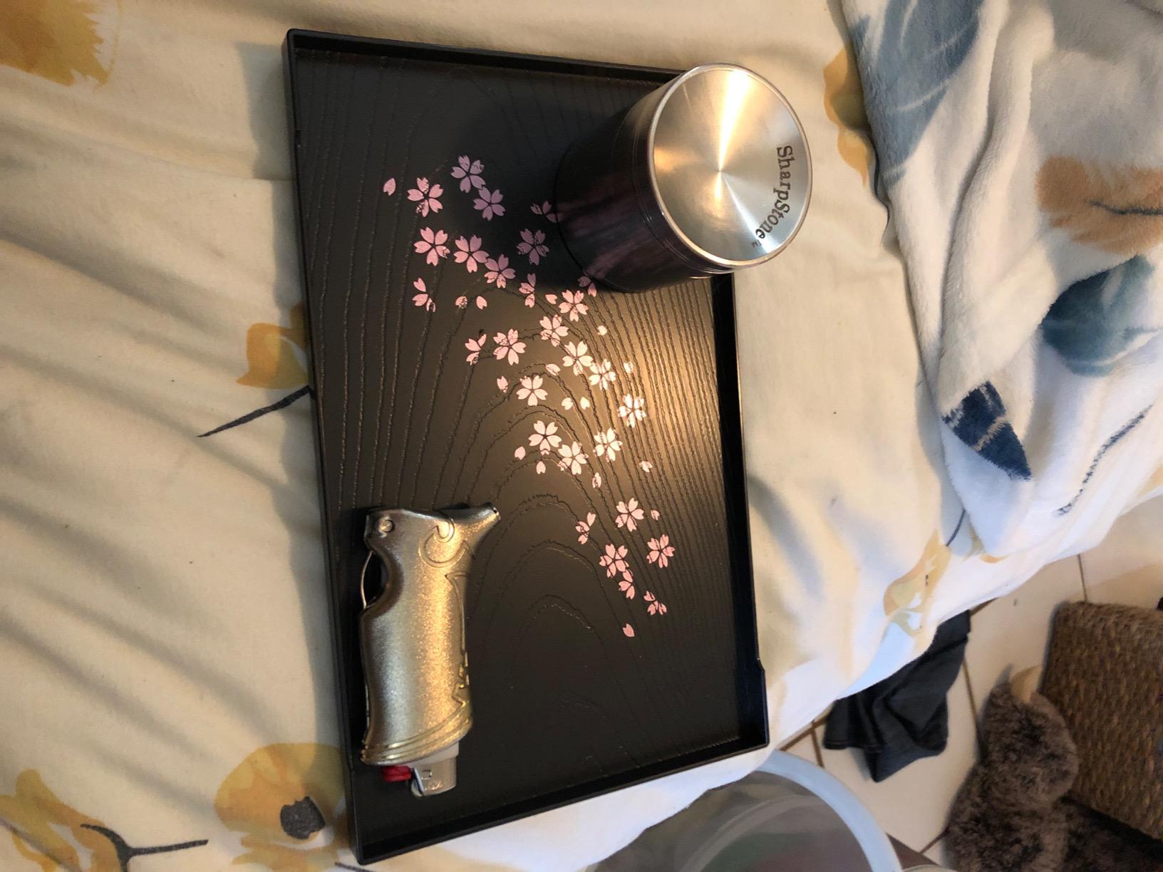 Cherry Blossom Pattern Tea Serving Tray, Japanese Style, 10 x 6.3inches customer photo 1