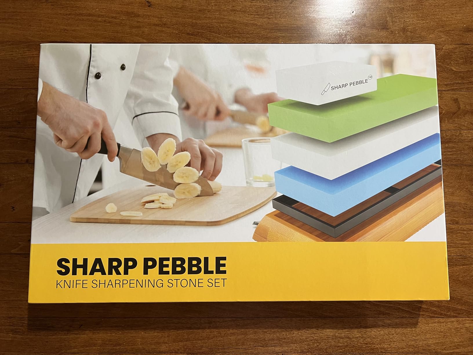 Sharp Pebble Knife Sharpening Stones Kit -Grits 400/1000/6000 Extra Large Whetstone- Wet Stone Knives Sharpener Set with NonSlip Bamboo Base & Flattening Stone customer photo 2