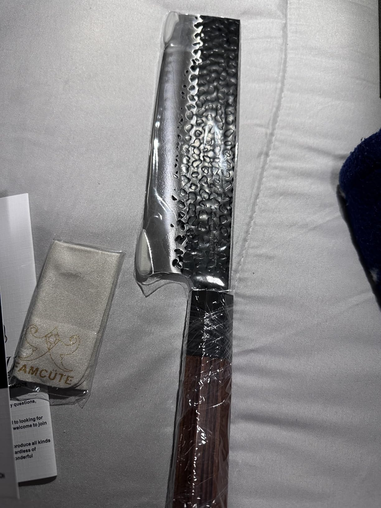 FAMCÜTE 7 Inch Japanese Nakiri Knife, Hand Forged 5 Layers High Carbon 9CR18MOV Steel Rosewood Handle Chef Knife customer photo 2