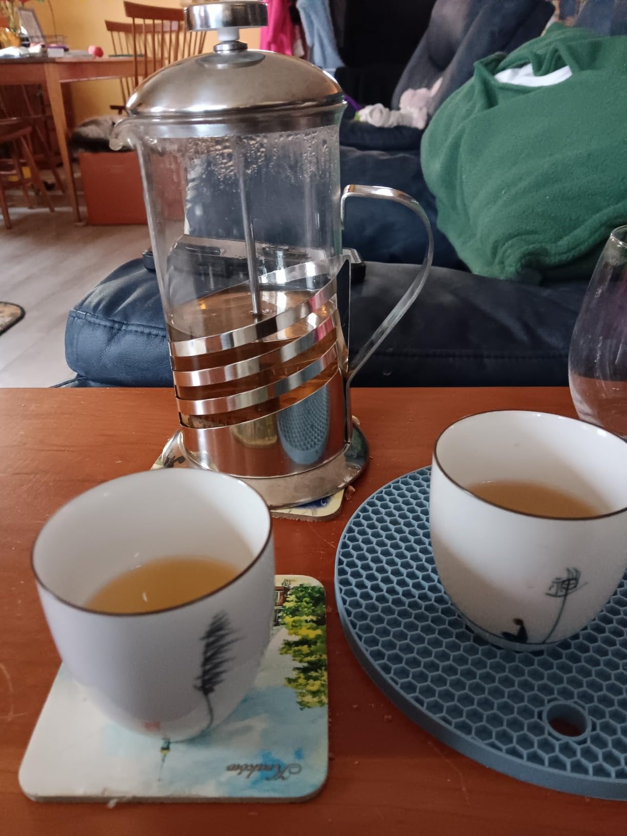 I-MART 4 Pcs Japanese Tea Cup Set, Chinese Style Ceramic Kung Fu Cups for Matcha, 5 oz Small Asian Tea Set, Traditional White Porcelain Cup Gift for Home or Office customer photo 1