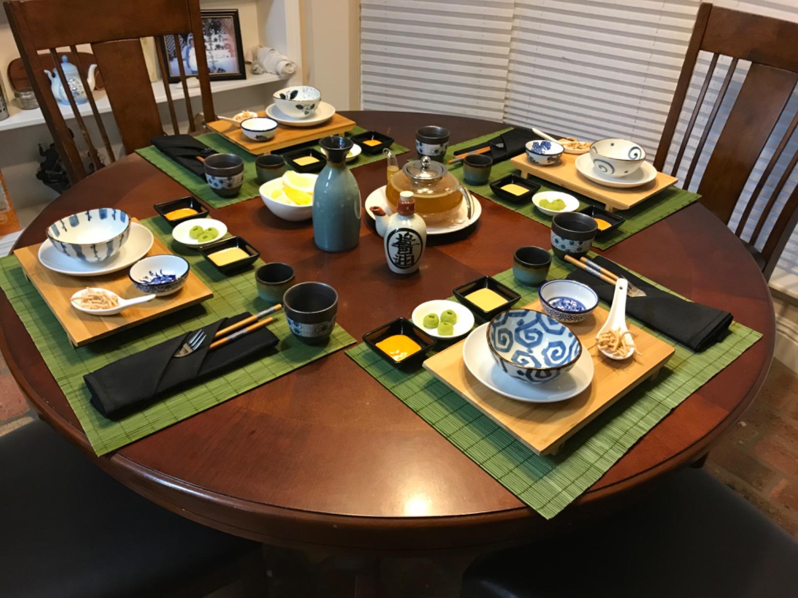 TJ Global Set of 2 Sashimi Sushi Bamboo Serving Geta Plates - Japanese Style Tableware Bamboo Sushi Board Cutting Tray (L9.4 x W5.9) customer photo 2