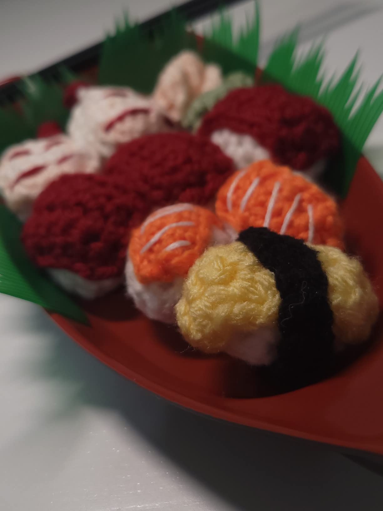 Happy Sales HSSB-10RB, Sushi Boat Shape Plate Sushi Sashimi Serving Plate Melamine Plastic Tray 10 x 4.5 Inch (Red Black) customer photo 1