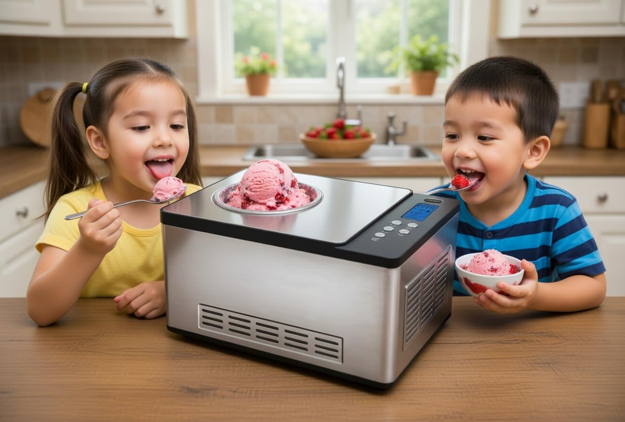 Whynter Ice Cream Maker Machine & Yogurt Automatic 2 Qt. with Built-in Compressor, LCD Digital Display & Timer, No Pre-Freezing, ICM-220CGY, Champagne Gold customer photo 2
