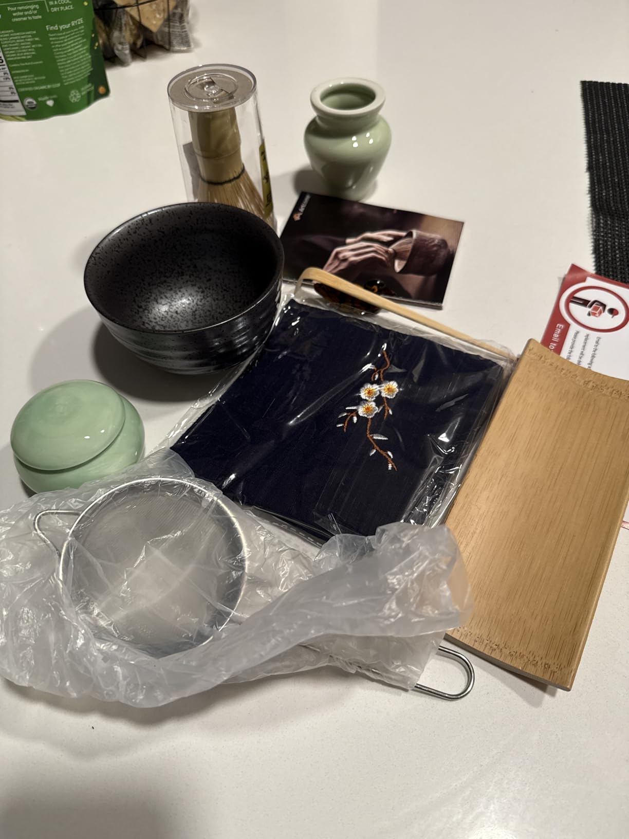 Artcome Traditional Japanese Matcha Tea Set, Matcha Whisk, Traditional Scoop, Matcha Bowl & Caddy, Ceramic Whisk Holder, Handmade Matcha Ceremony Kit (9Pcs) customer photo 1