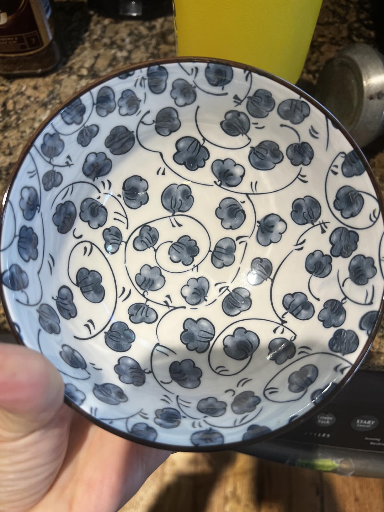 Japanese Style Ceramic Cereal Bowls,24 Ounces Salad,Soup Ramen Pho Salad Bowl Set of 6,Blue and White Floral Microwave Safe for Kitchen (6 inch) customer photo 1