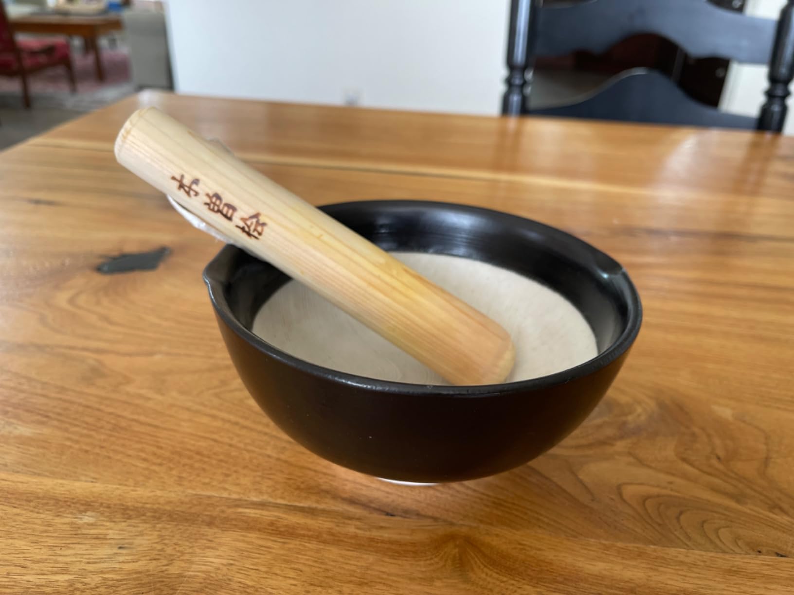 Ceramic Ripple Ridge Mortar & Pestle (Suribachi & Surikogi) Set with Spout Made in Japan Mino Ware (Large Blue) customer photo 1