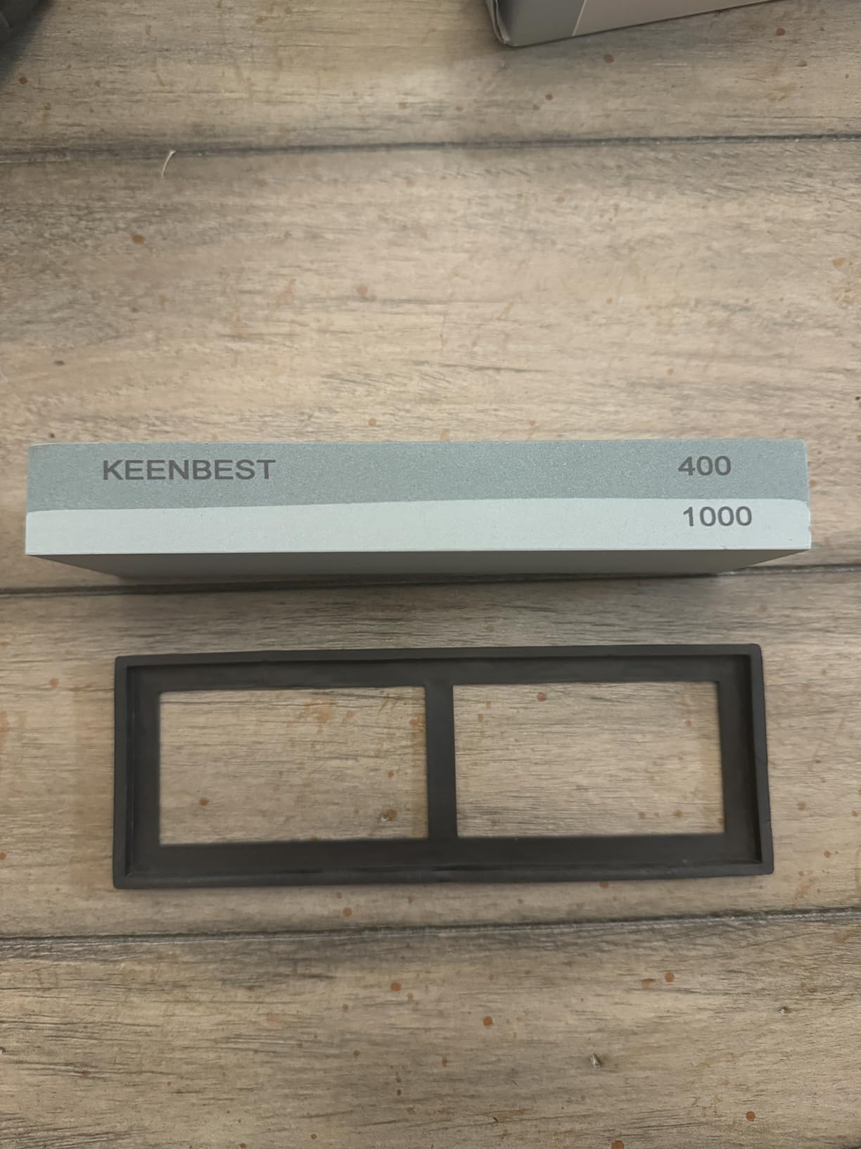 KEENBEST Actual Grit Premium Material Sharpening Stone 2 Side 400 1000 Whetstone Set Kitchen Knife Sharpener Stone Wet Stones for Sharping Knives Kit with Non-slip Rubber Base customer photo 2