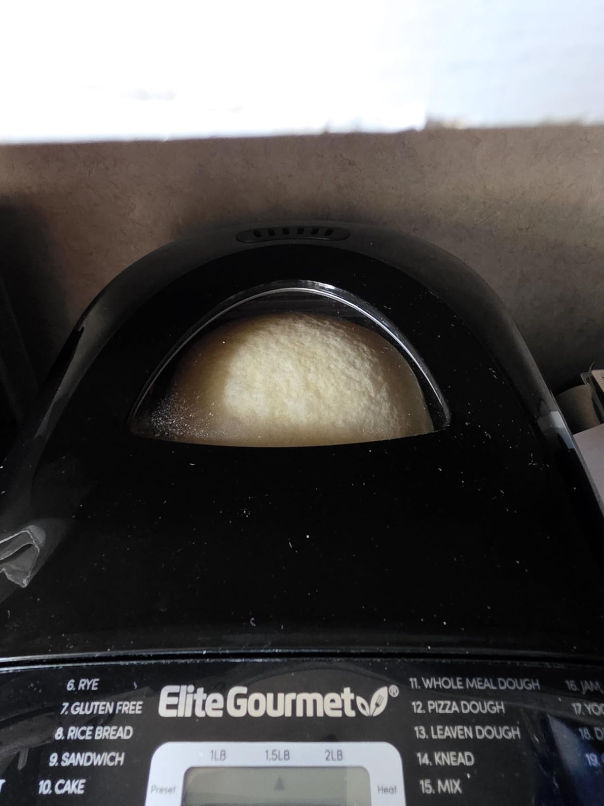 Elite Gourmet Programmable Bread Maker, 2 lb Loaf, 3 Sizes, 19 Presets incl. Gluten-Free, Dough & Jam, Delay Timer, Black customer photo 1