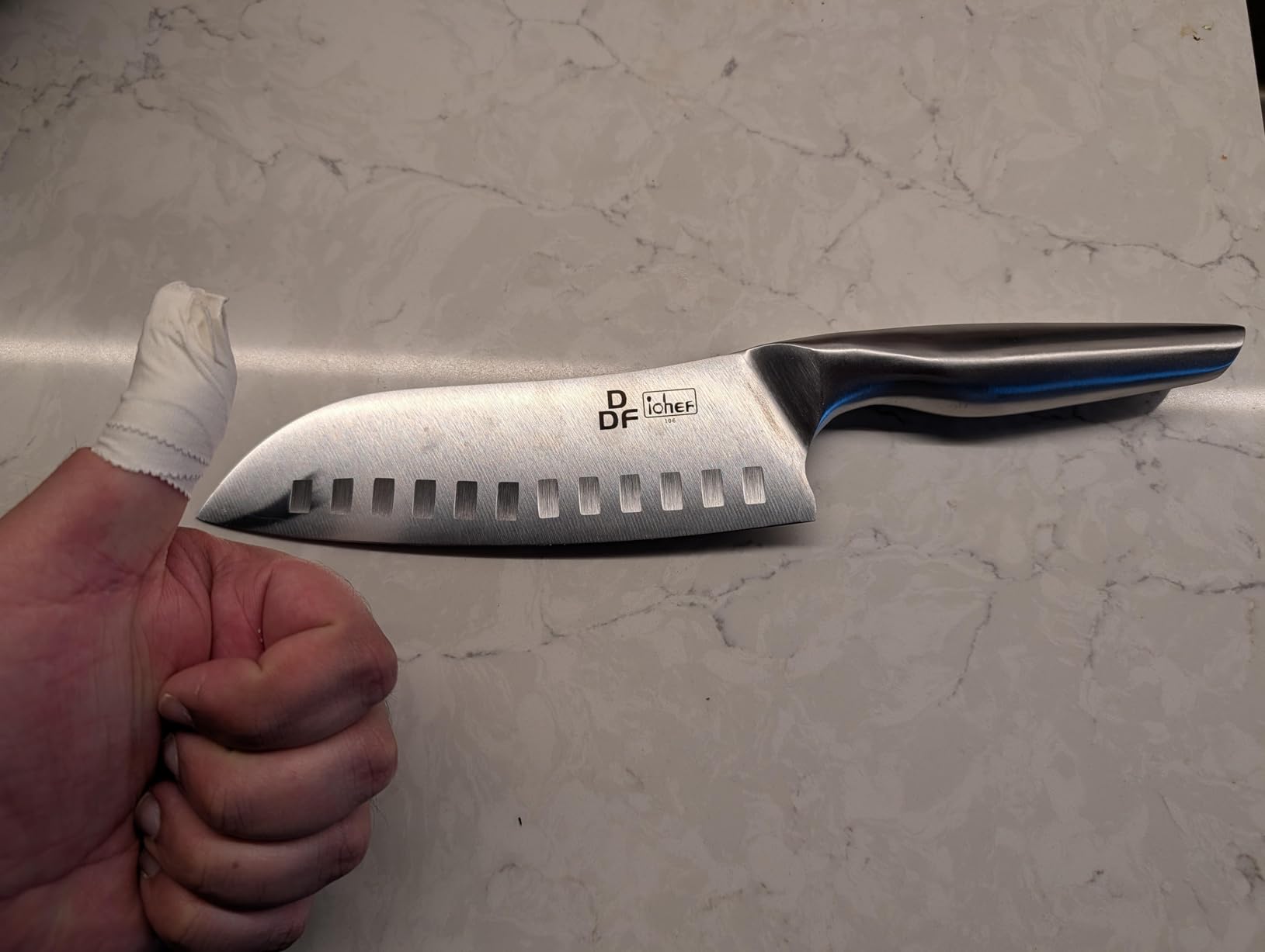 DDF iohEF Kitchen Knife, Chef's Knife In Japanese Stainless Steel Professional Santoku Cooking Knife, 7 Inch Non-slip Ultra Sharp Knife with Ergonomic Handle customer photo 1