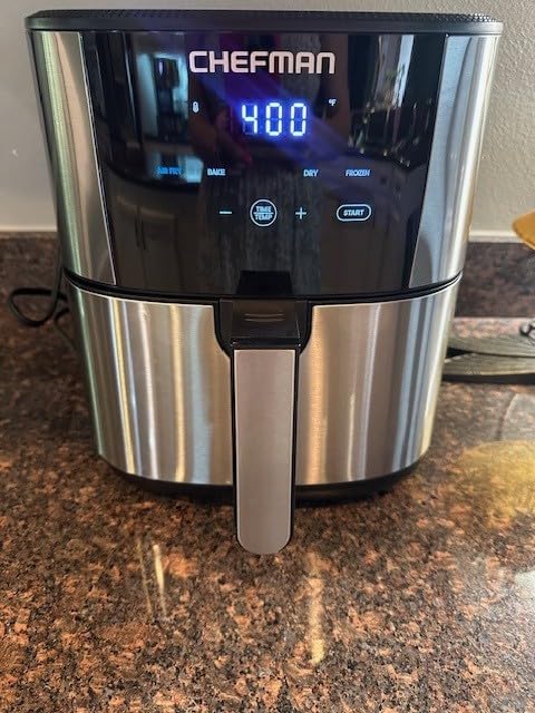 Chefman Air Fryer 8 Qt | TurboFry® 4-in-1 with 450°F Hi-Fry Option for Crispier Results | Bake, Dehydrate, Frozen | XL Nonstick Dishwasher-Safe Basket | Stainless Steel customer photo 2