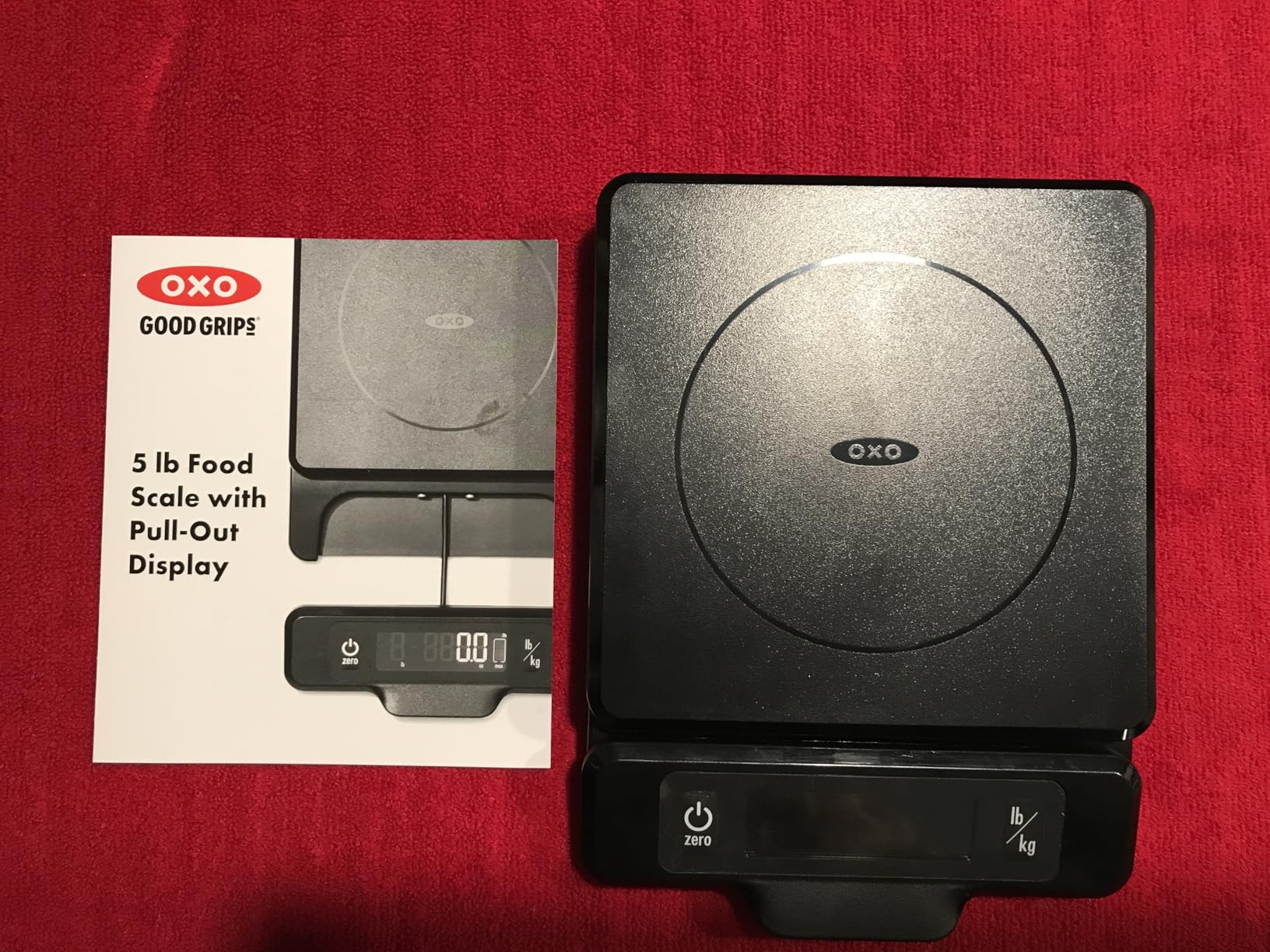 OXO Good Grips 5-lb Kitchen Scale with Pull-Out Display, Black customer photo 1