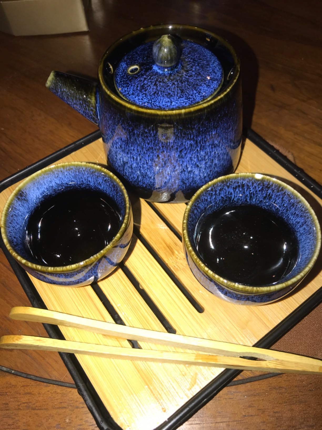 Chinese/Japanese Tea Set, Tea Sets for Women/Adults,Gongfu/Porcelain Tea Set,Tea tray and Filter Included,Suitable for Picnic and tTravel customer photo 1