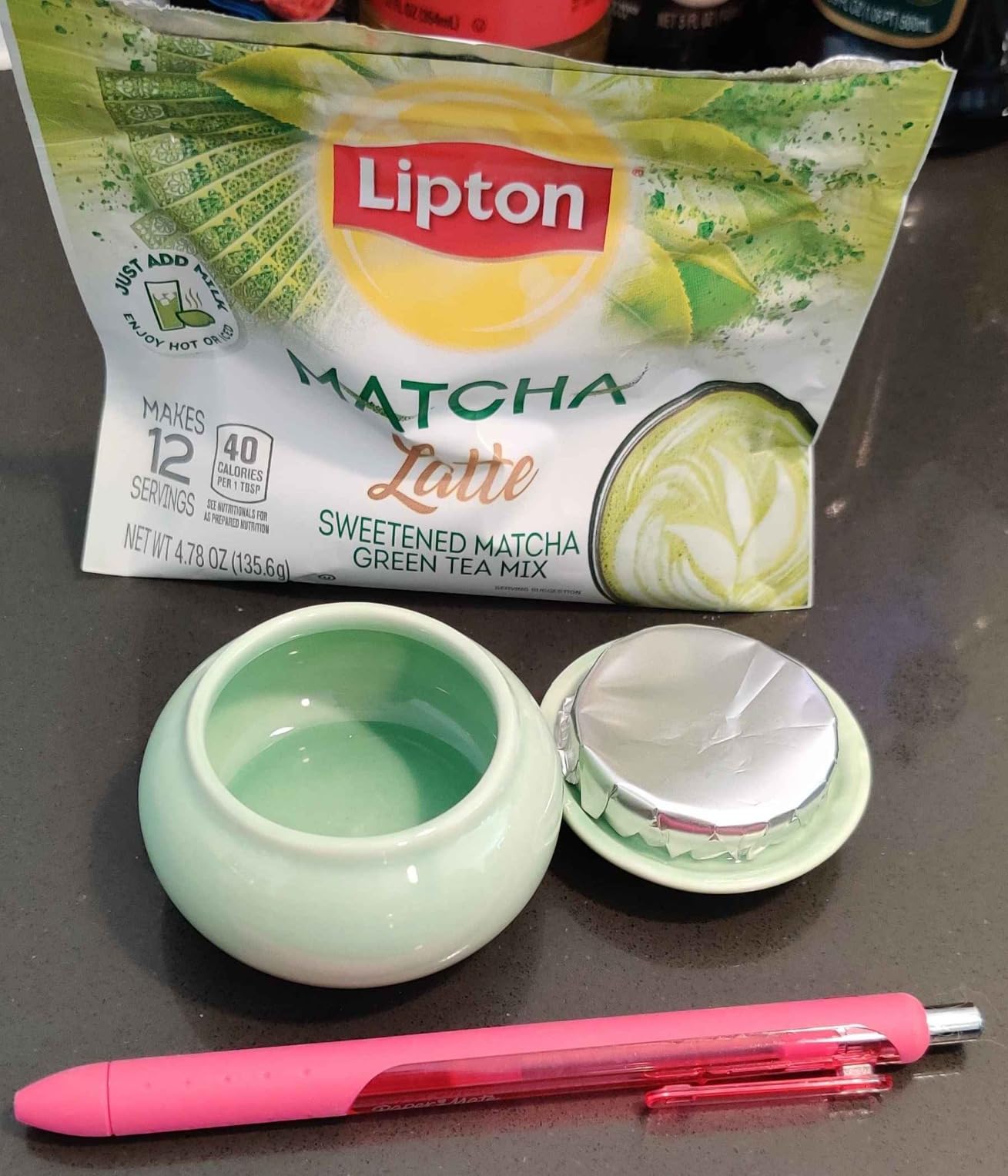 Artcome Matcha Ceramic Powder Caddy for Traditional Japanese Tea Ceremony, Green customer photo 2