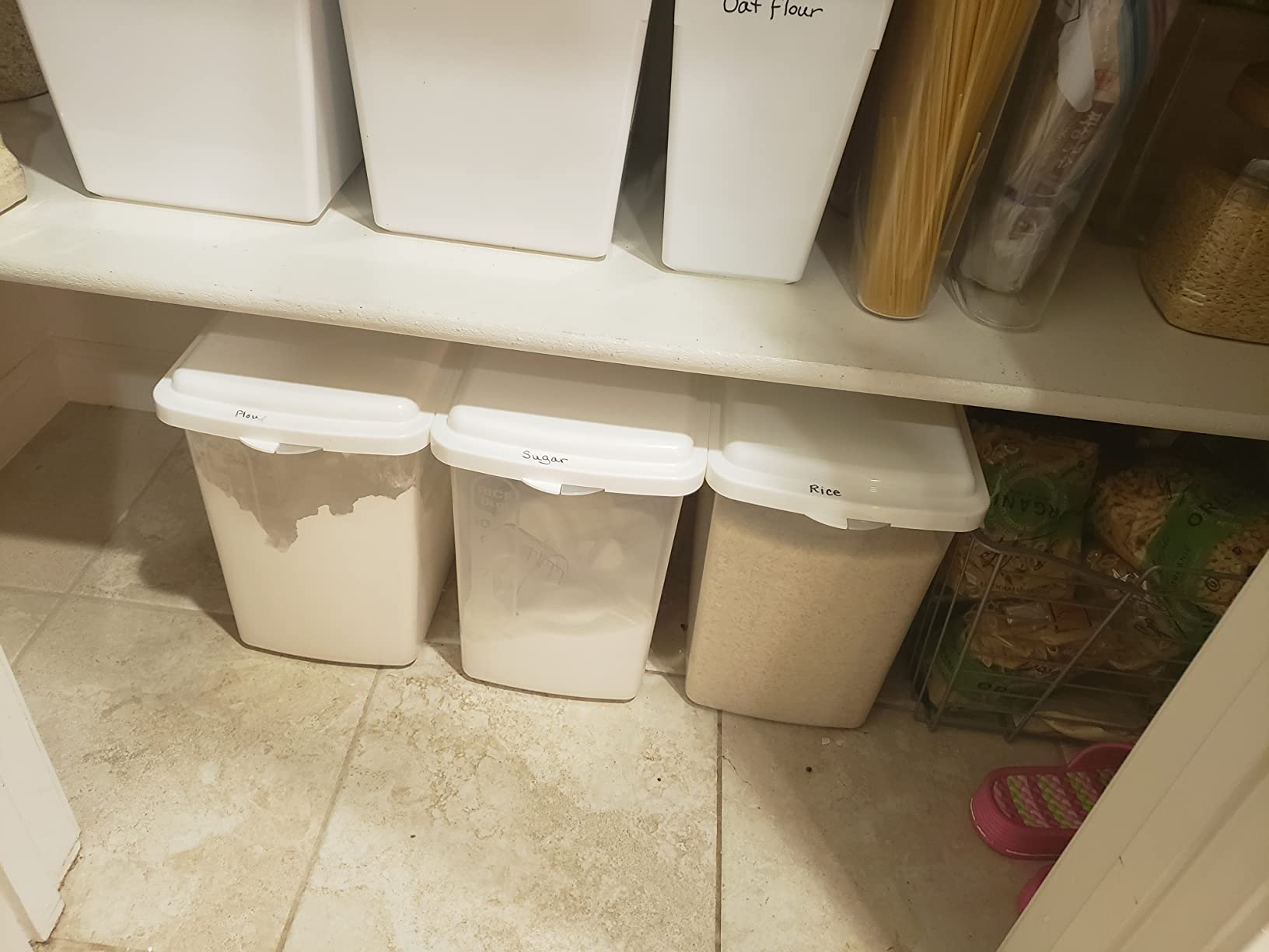 JapanBargain 1826, Set of 2 Large Japanese Kitchen Pantry Storage Containers Kome Bitsu Rice Storage Container 22 lbs, Made in Japan customer photo 1