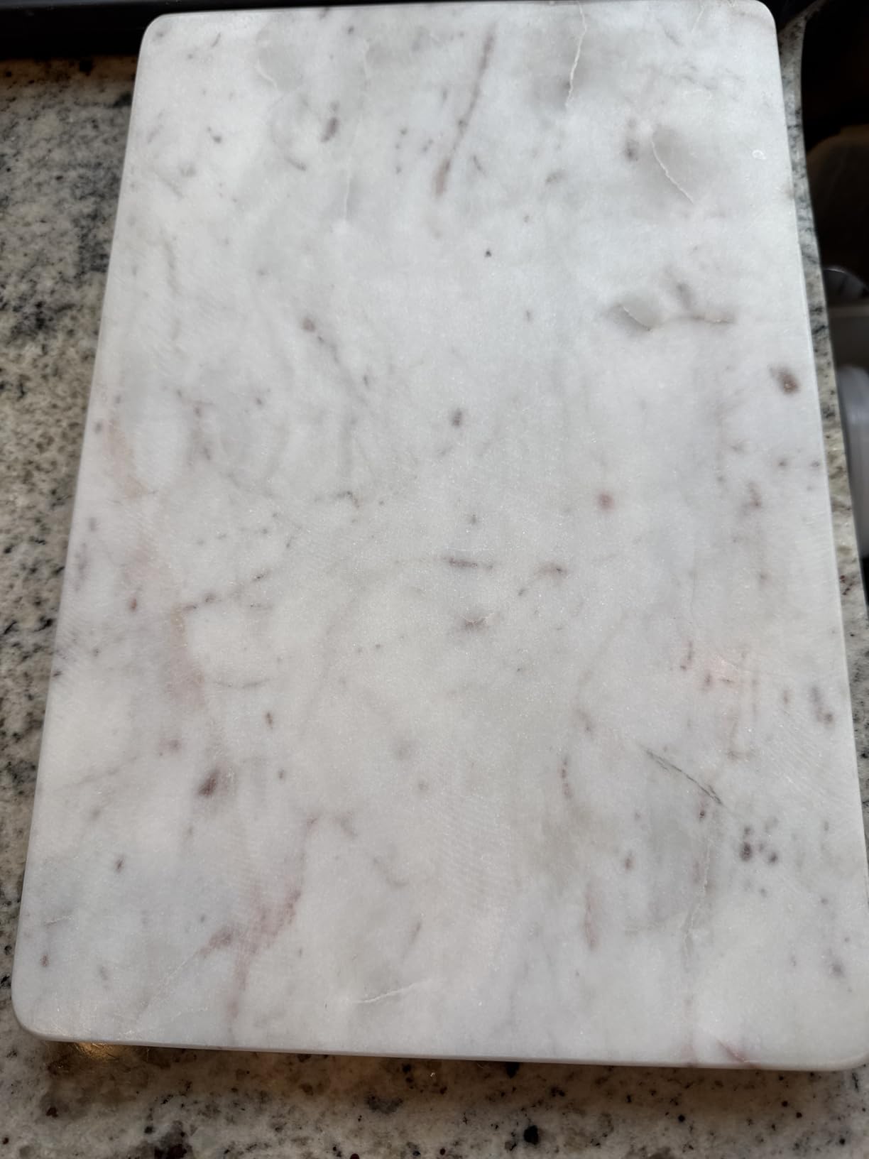 KC KULLICRAFT 8x12 Inches White Marble Cheese & Charcuterie Serving Board - Natural Marble Cutting Board & Pastry Slab with Non-Slip Feet - Premium Stone Kitchen Tray Gift customer photo 1