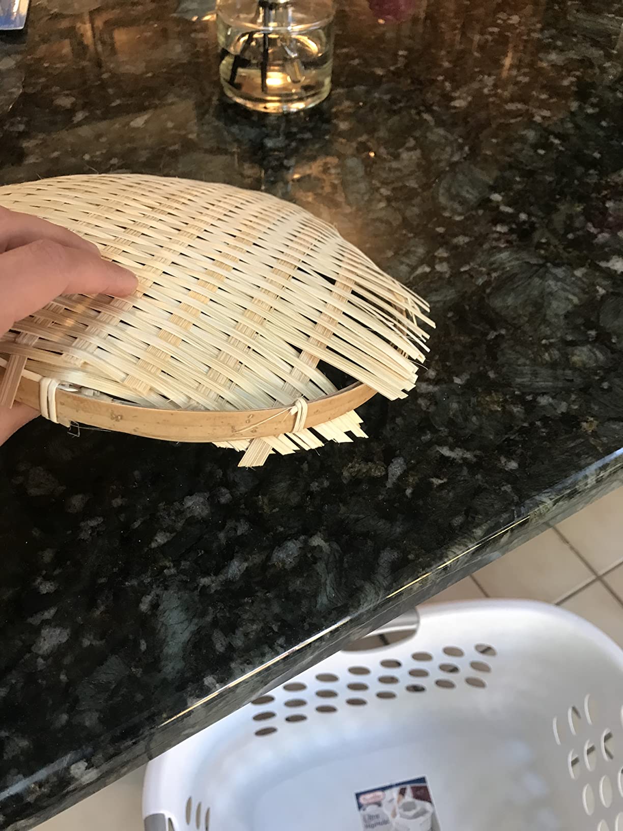 Daiso Japan Bamboo Round Zaru Basket/Colander For Soba, Udon and Noodles 8.3inc(21cm)×0.8inc(2cm) customer photo 2