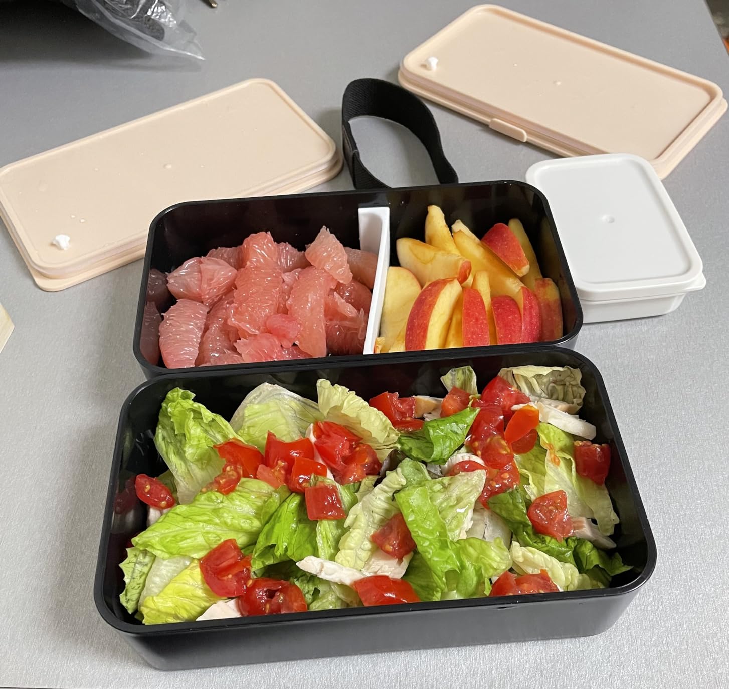 Binoster Original Bento Box Lunch Box Japanese Style 2 Layer Food Containers with Utensils Spoon and Fork Bundle Divider Salad Box for Men Women (Black) customer photo 1