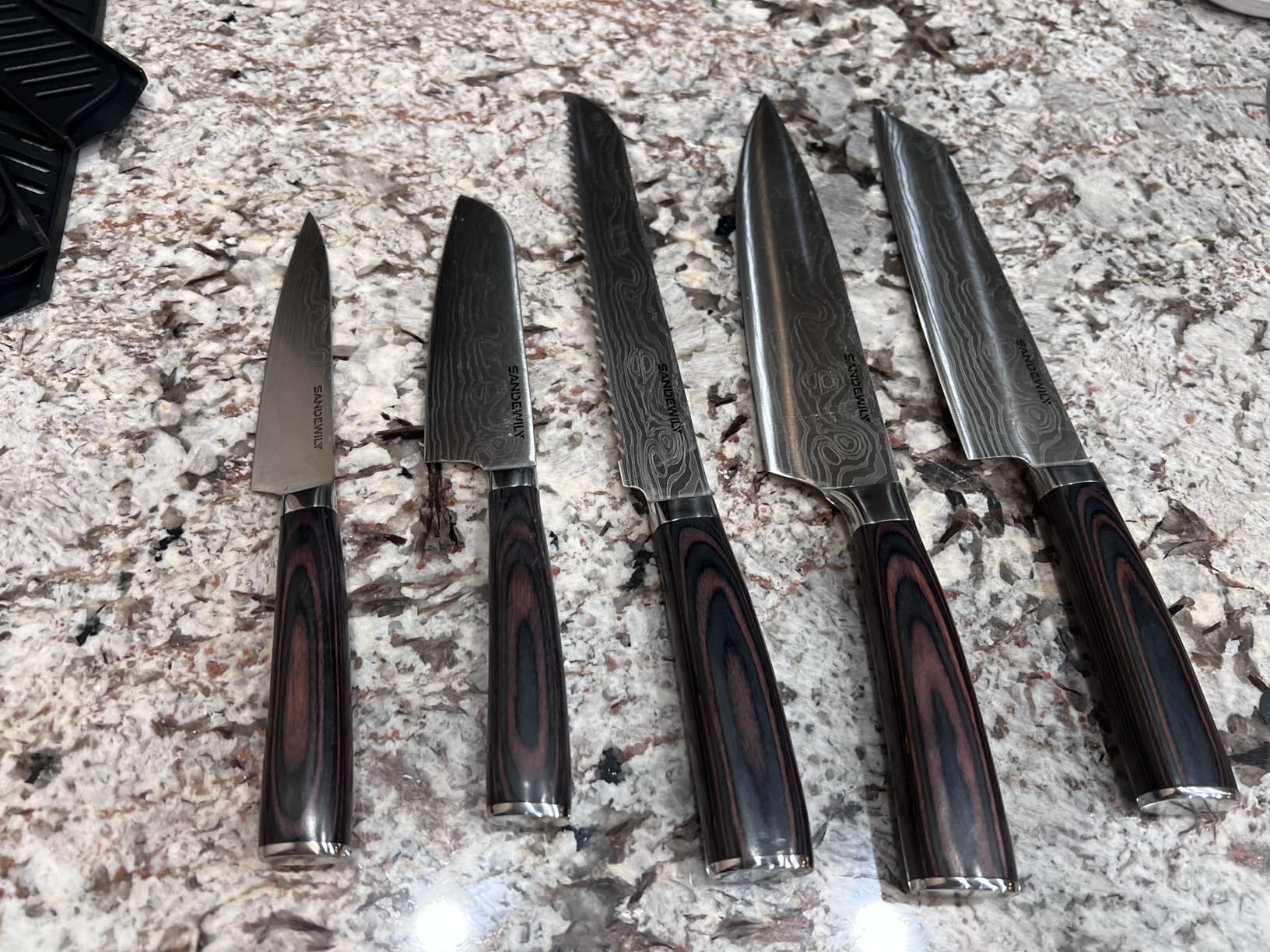 Professional Kitchen Knives High Carbon Stainless Steel Chef Knife Set, 3PCS Ultra Sharp Japanese Knife with Sheath, Ergonomic Pakkawood Handle Elegant Gift Box for Home or Restaurant customer photo 2