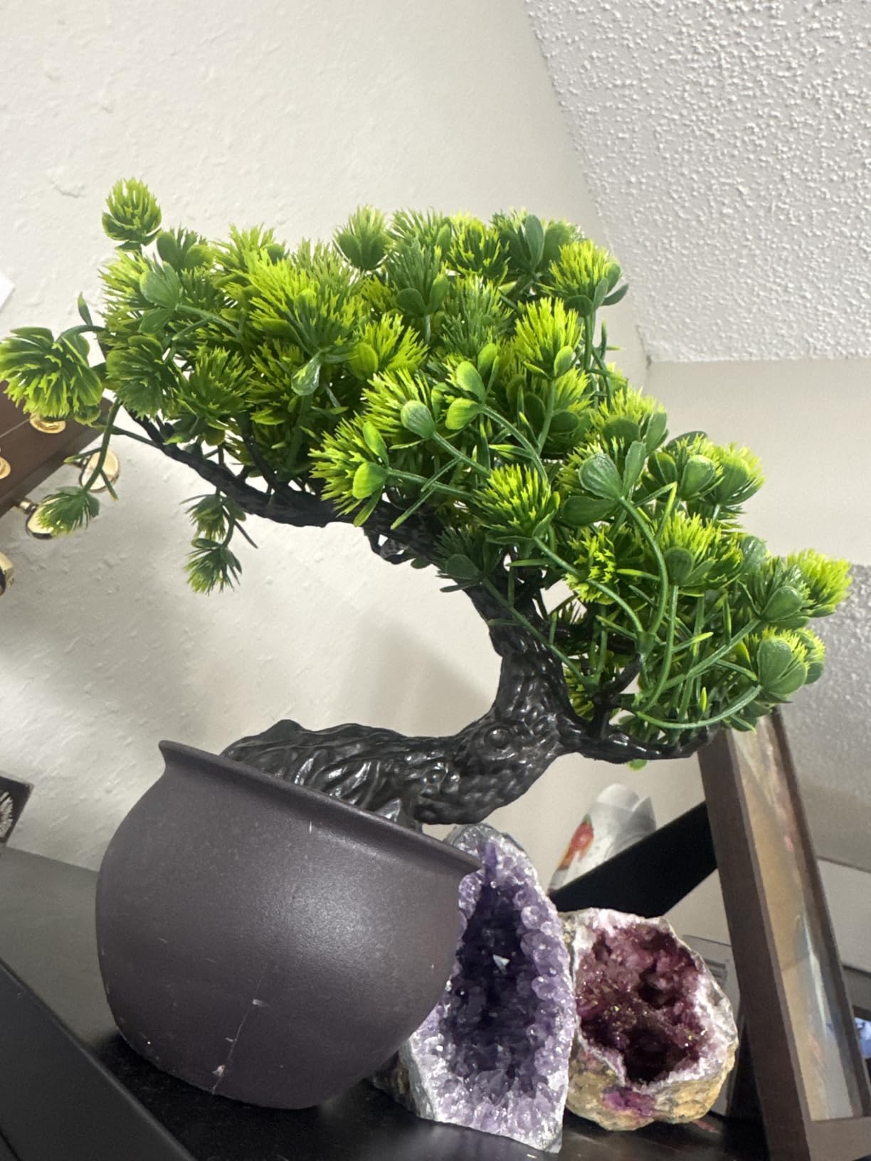 Artificial Plants Artificial Bonsai Juniper Tree Potted Faux Japanese Pine Bonsai Simulation Zen Garden Fake Plant Artificial Bonsai Tree for Home Office Showcase Indoor Décor Desktop Display customer photo 2