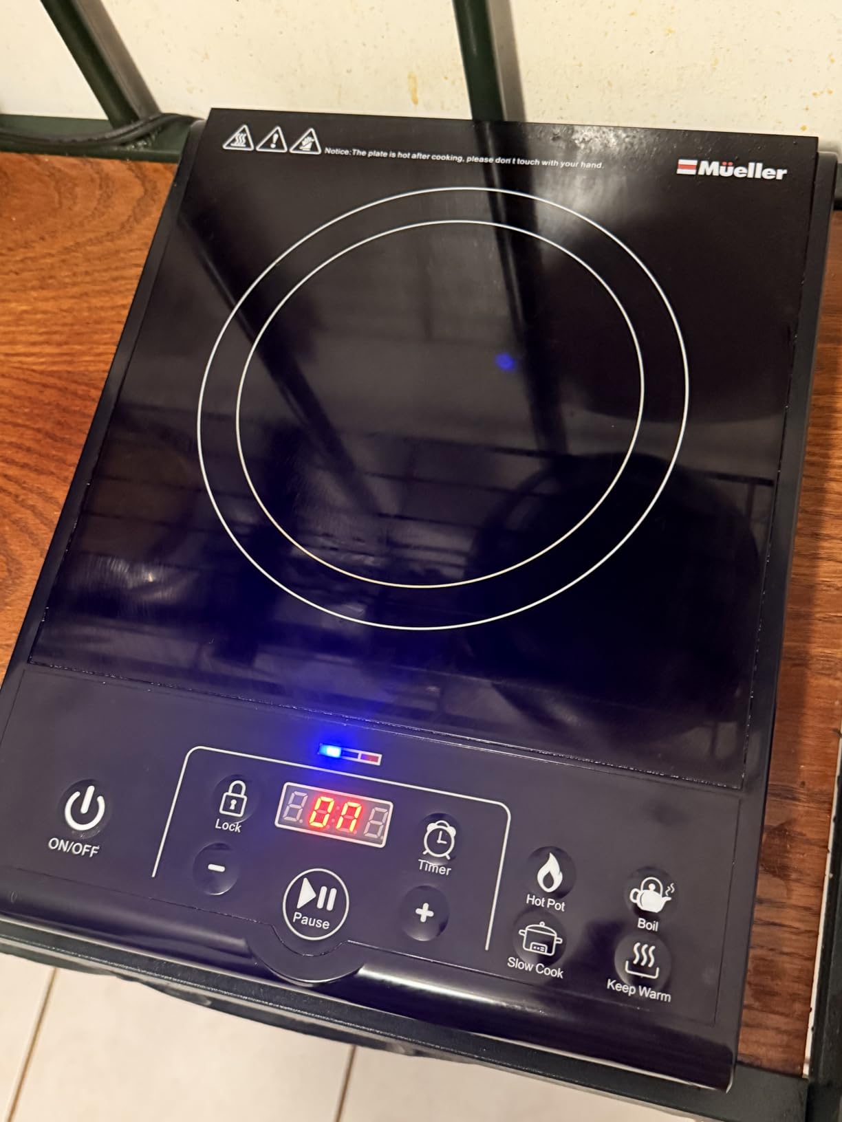 Mueller RapidTherm Portable Induction Cooktop, 1800W Single Burner Hot Plate, 8 Temp Levels, Preset Programs, for Dorm, RV, Small Kitchen customer photo 2