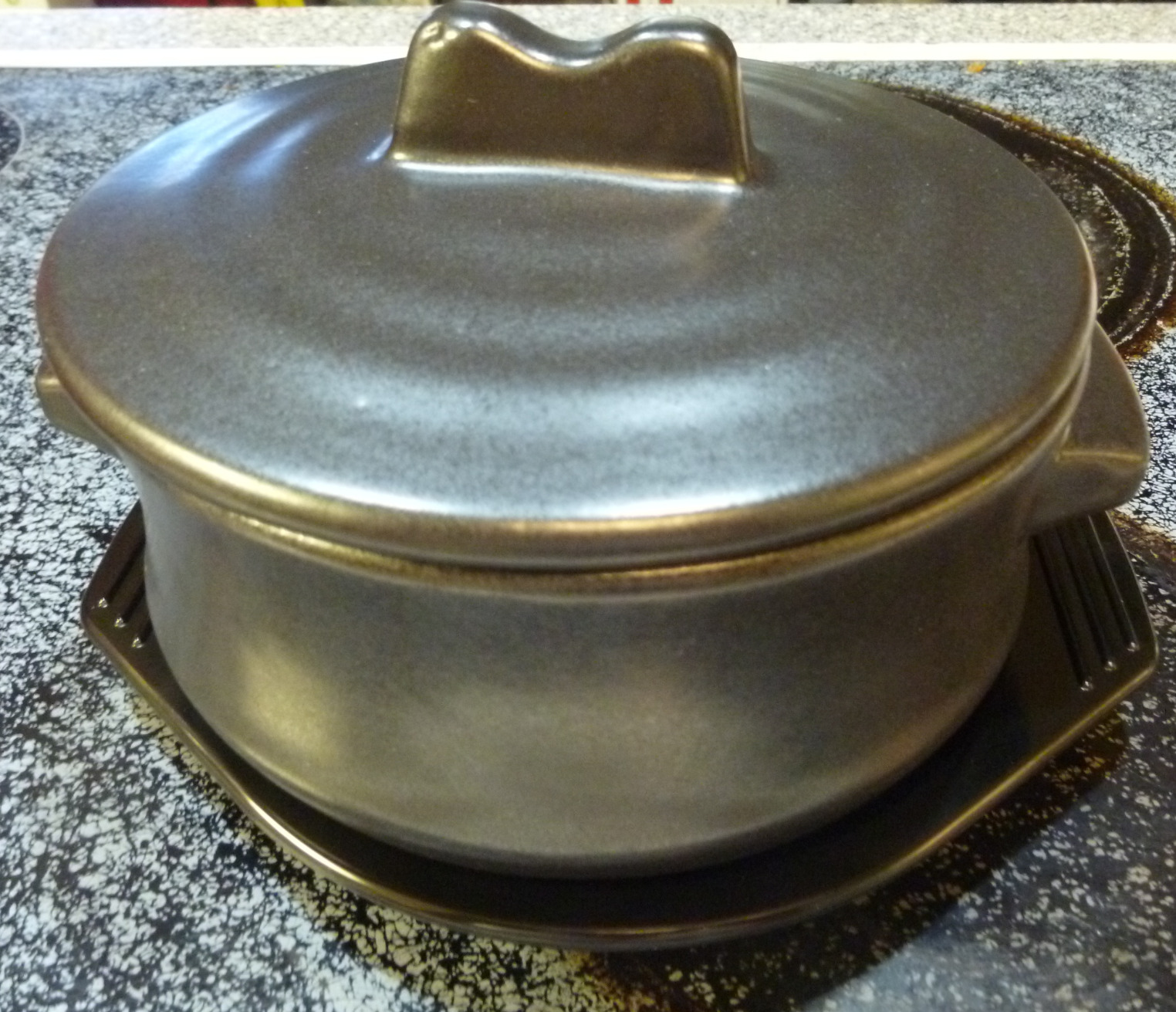 Korean Stone pot with Lid & Platter, Clay Pot for Cooking Hot Pot Dolsot Bibimbap and Soup Cookware customer photo 2