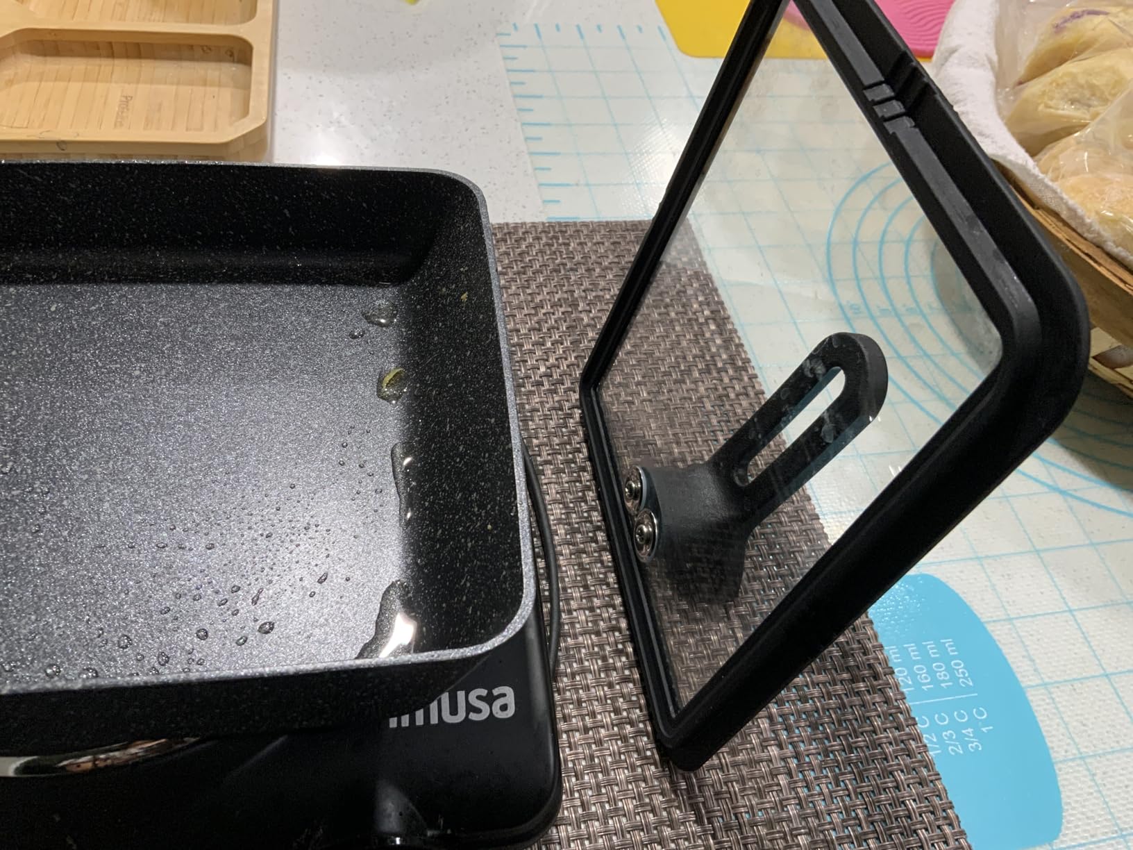 HAPPI STUDIO Tamagoyaki Pan - Japanese Egg Pan with Lid - Japanese Omelette Pan Rectangular - Rolled Omelet Nonstick Square Frying Pan - Tamago Cooking Pan Induction Compatible 7x6 customer photo 1