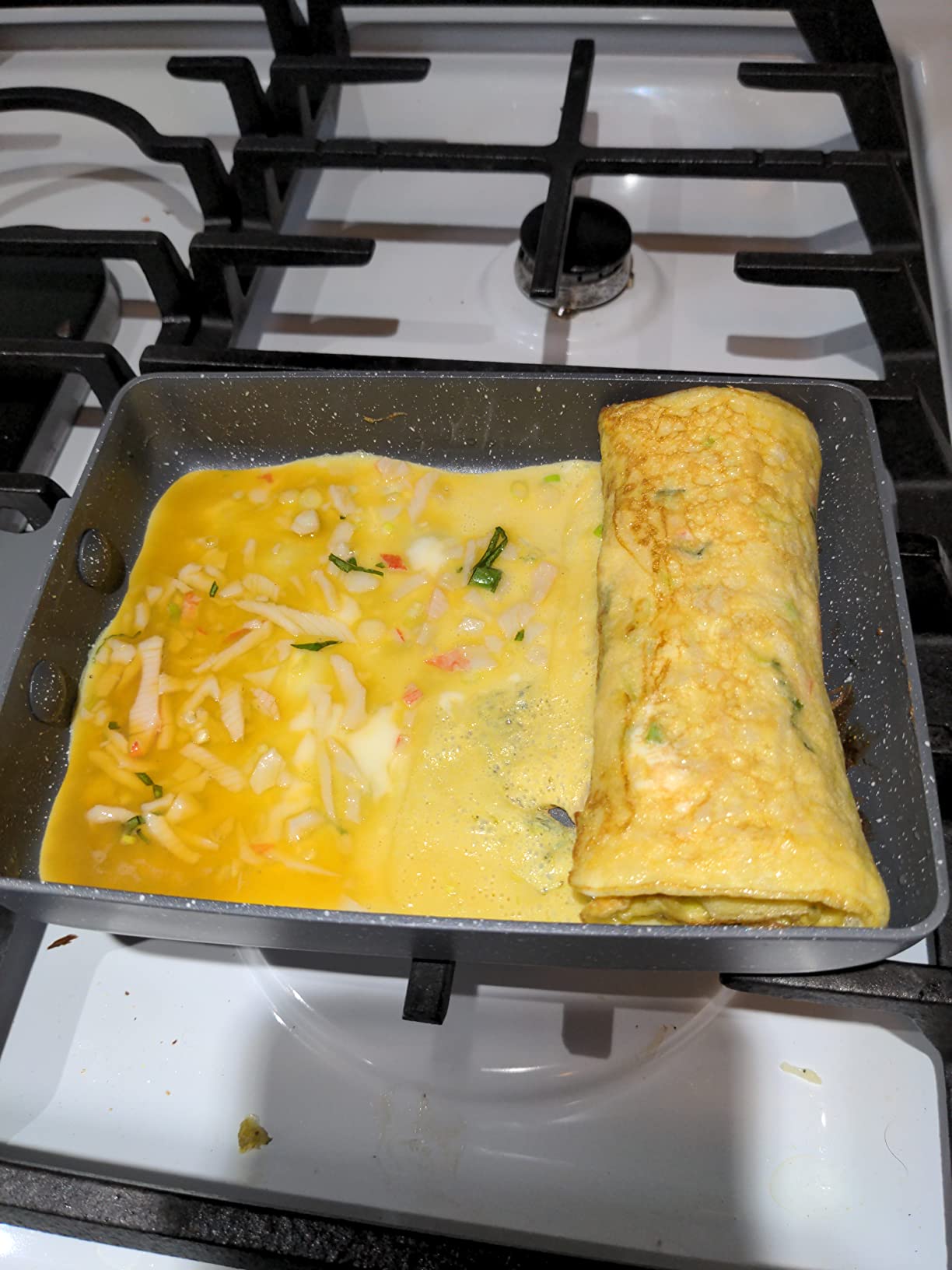 Ceramic Coating Square Japanese Tamagoyaki Omelette Small Skillet, Non-stick Rectangle Egg Roll Pan with Wood Handle customer photo 1