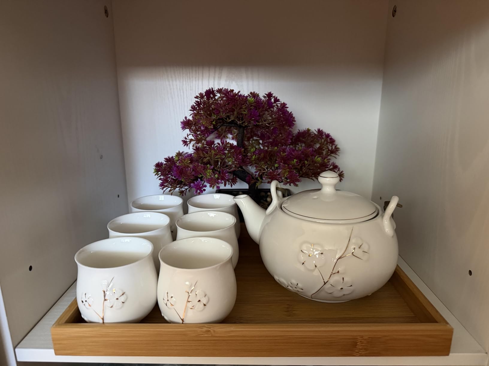 Dujust Japanese Tea Set, Black Porcelain Tea Set with 1 Teapot Set, 6 Tea Cups, 1 Tea Tray, 1 Stainless Infuser customer photo 1