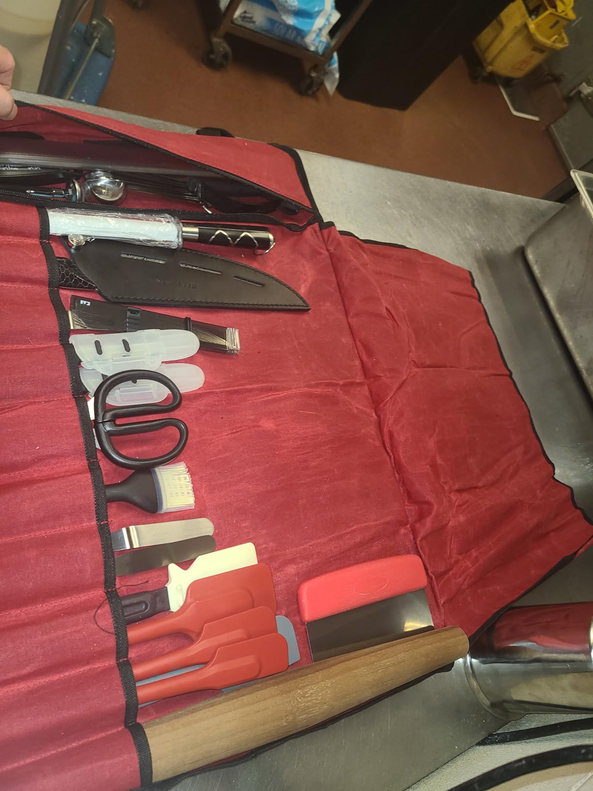 Asaya Waxed Canvas Chef Knife Roll Bag with 10 Slots and a Zipper Pocket - Professional Chef Knife Bag & Storage Case, with Shoulder Strap - Knives Not Included (Forest Green) customer photo 1