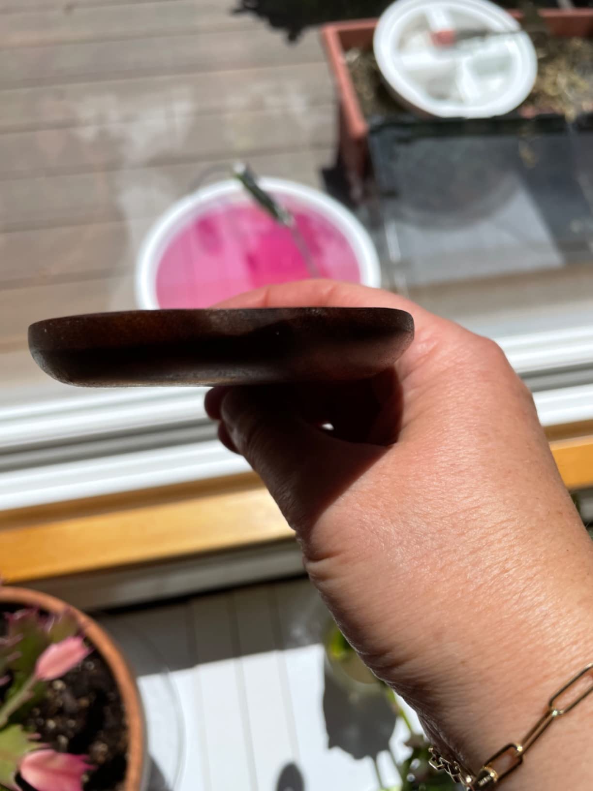 EORTA 2 Pack Rice Paddle Spoon Natural Wood Non-stick Rice Scooper with Round Shallow Head Food Service Spoon Kitchen Utensils for Rice Potato Salads Desserts, 7 Inch customer photo 1