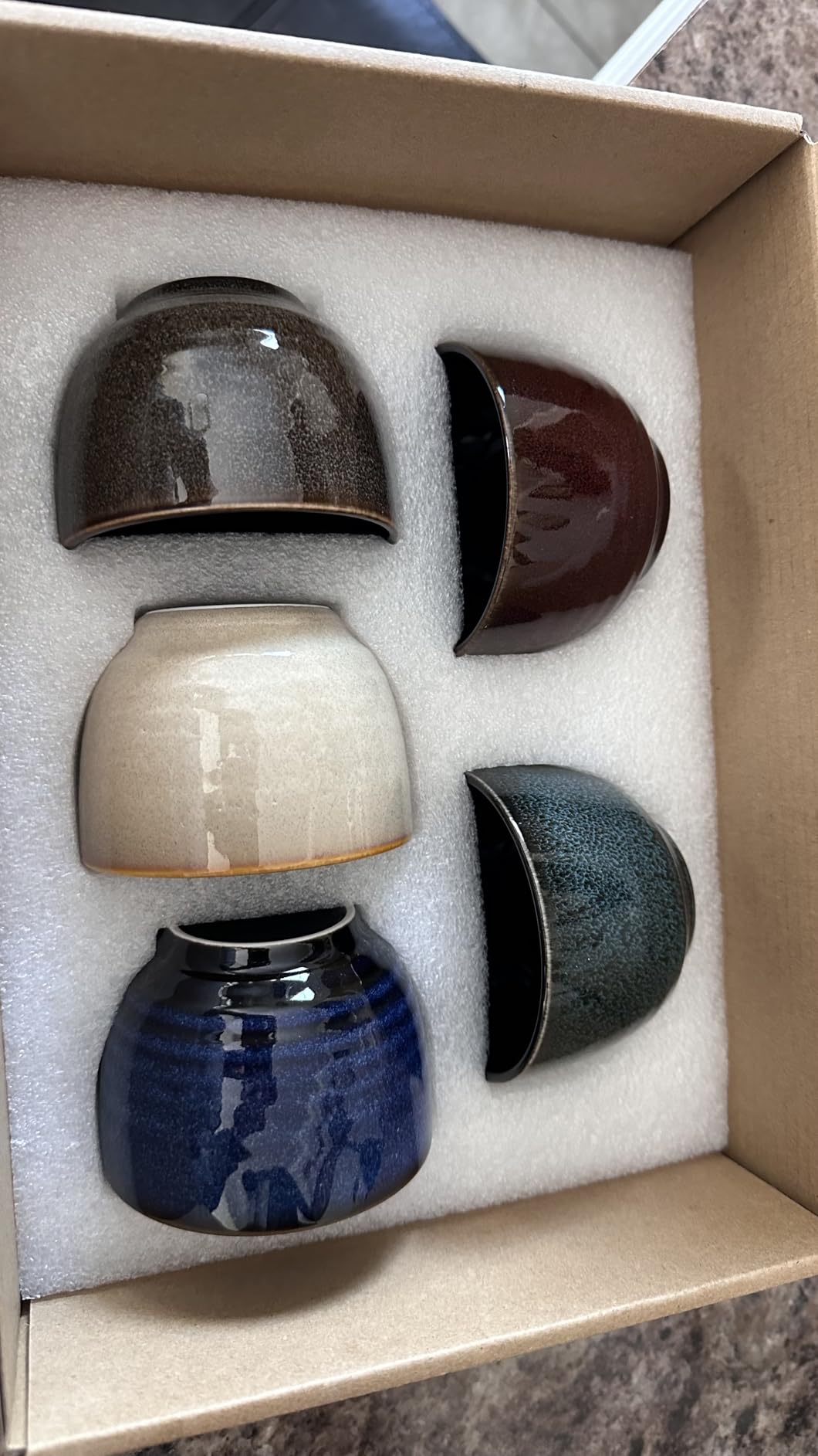 Japanese Style Ceramic Tea Set, Tea Cup, Coffee Cup, Yerba Mate Set, Ceramic Mate Cup Set of 4 (4 colors) customer photo 1