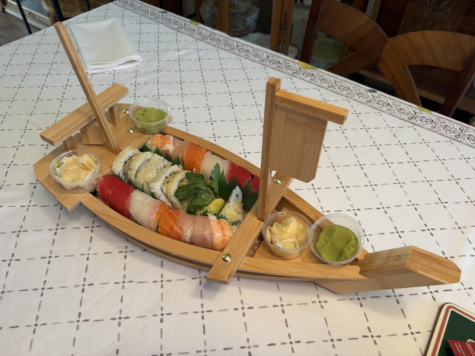 Wooden Sushi Boat Serving Tray, 20.5 Inch Sushi Plate for Restaurant or Home, Large Size Sushi Tray Serving Boat Plate for Restaurantware (52cm/20.5inch) customer photo 1
