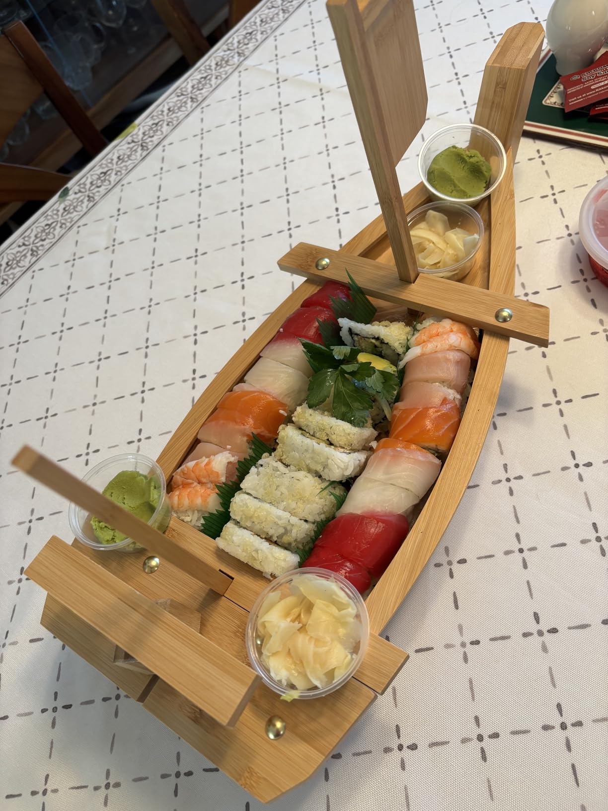 Wooden Sushi Boat Serving Tray, 20.5 Inch Sushi Plate for Restaurant or Home, Large Size Sushi Tray Serving Boat Plate for Restaurantware (52cm/20.5inch) customer photo 2