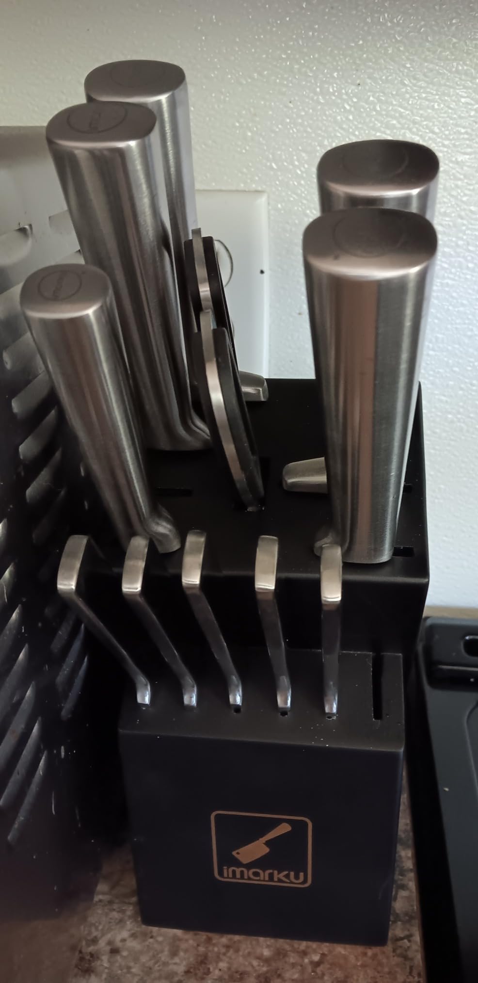 imarku Knife Set - Kitchen Knife Set 15 Pieces Japanese Stainless Steel Knife Block Set with Sharpener - Dishwasher Safe Kitchen's Knives - Ultra Sharp Chef Knife Set for Kitchen customer photo 2