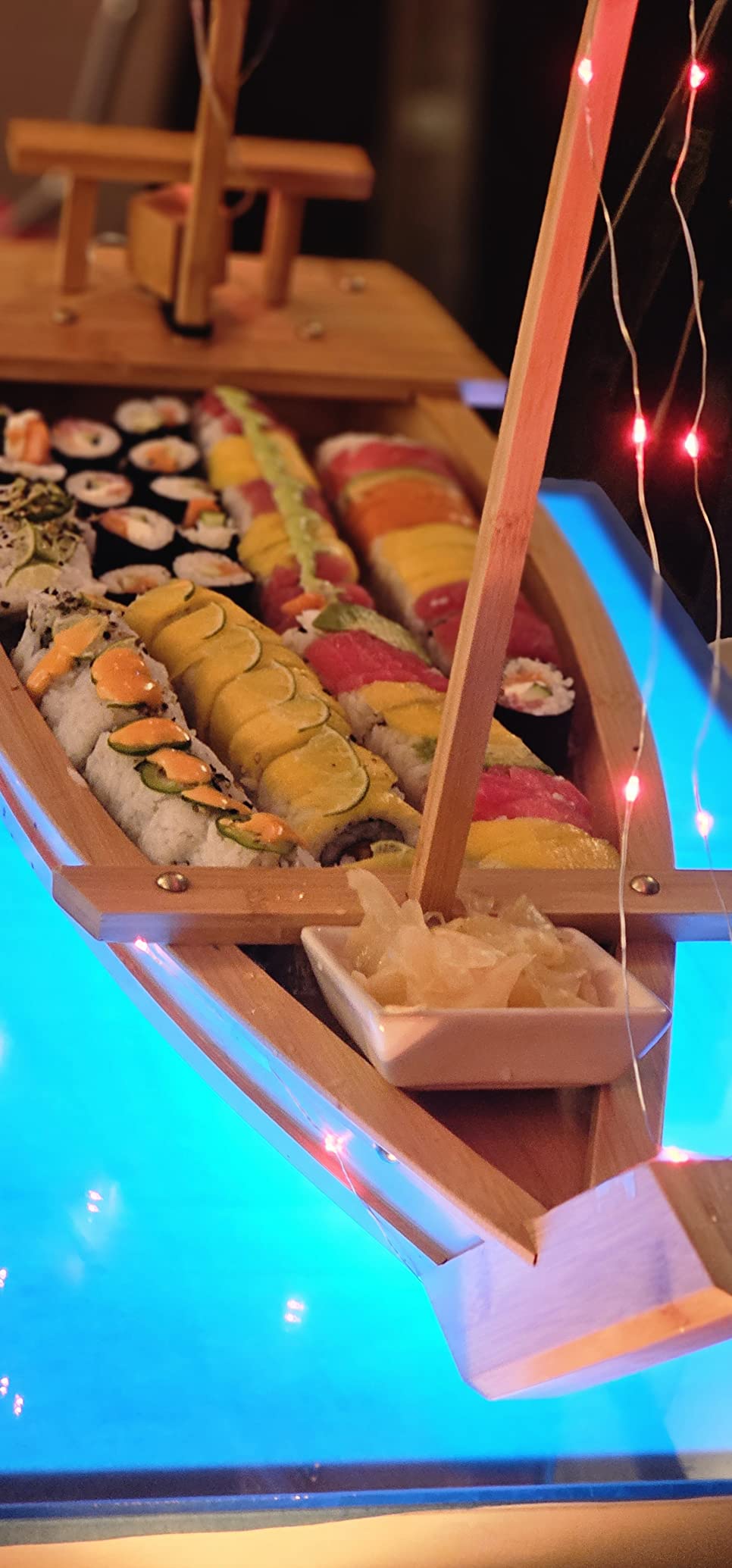 Wooden Sushi Boat Serving Tray, 31.5 inch Sushi Plate for Restaurant Plates Commercial, Extra Large Sushi Tray Serving Boat Plate for Restaurantware or Home customer photo 2
