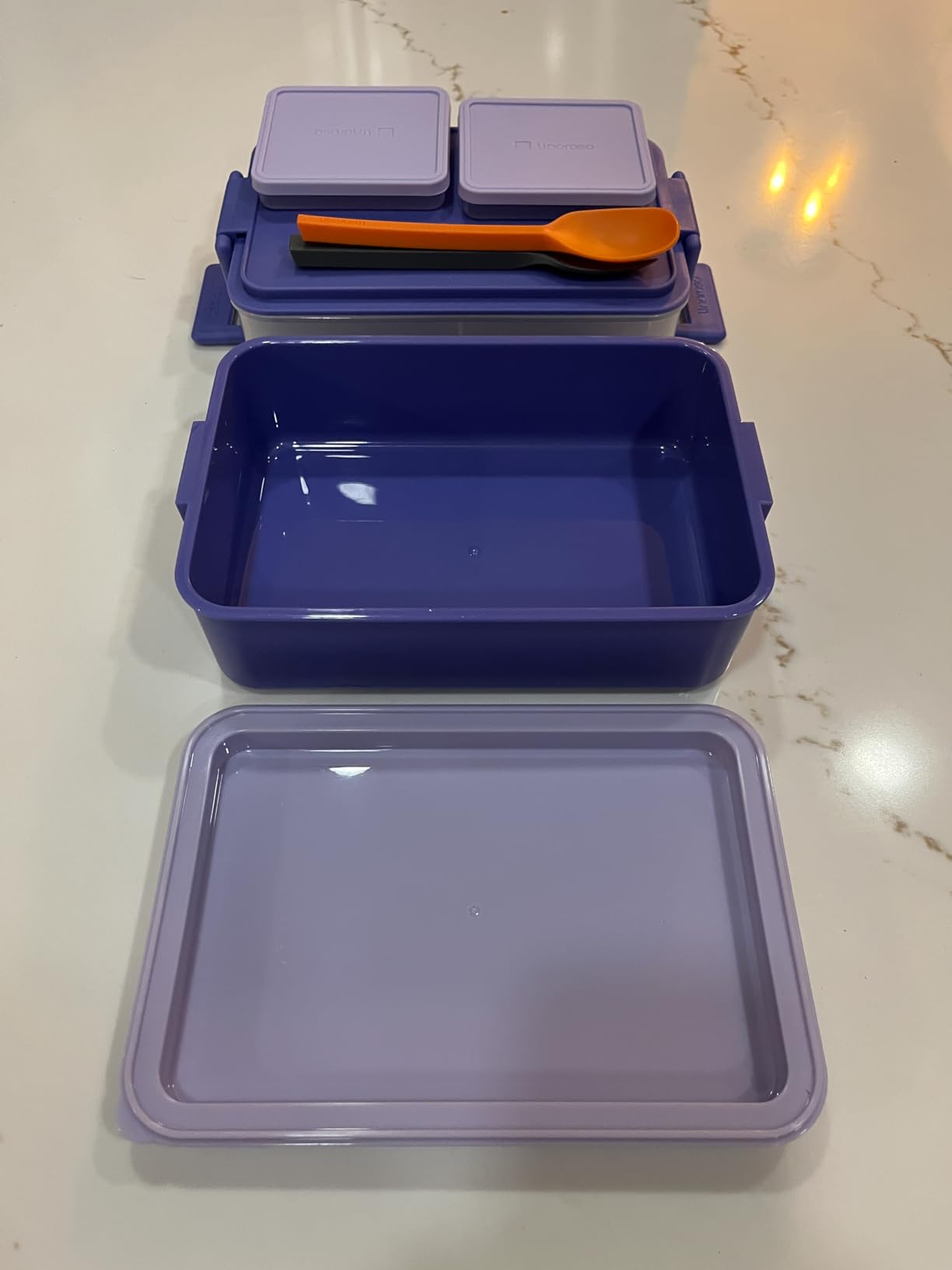 linoroso Stackable Bento Box Adult Lunch Box | Meet All You On-the-Go Needs for Food, Salad, and Snack Box, Premium Bento Lunch Box for Adults Include Utensil Set, Dressing Containers - Pale Mint customer photo 1