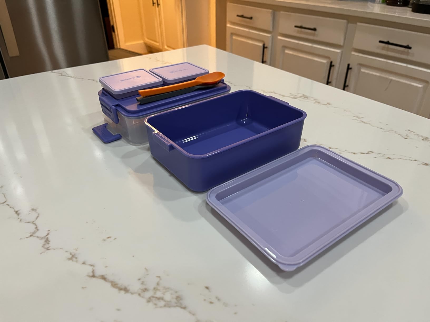 linoroso Stackable Bento Box Adult Lunch Box | Meet All You On-the-Go Needs for Food, Salad, and Snack Box, Premium Bento Lunch Box for Adults Include Utensil Set, Dressing Containers - Pale Mint customer photo 3