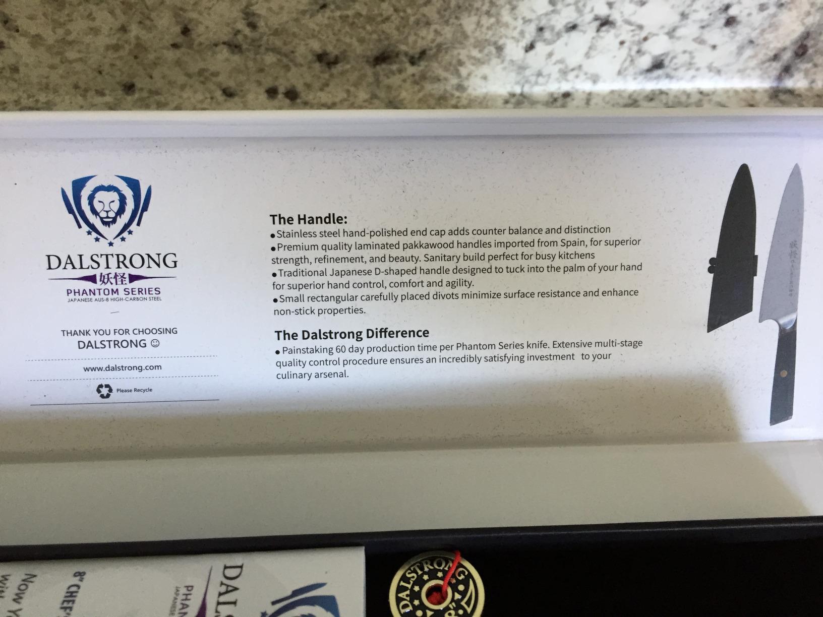 Dalstrong Chef Knife - 8 inch - Phantom Series - Japanese High-Carbon AUS8 Steel Kitchen Knife - White G10 Handle - Cooking Knife - w/Sheath customer photo 1