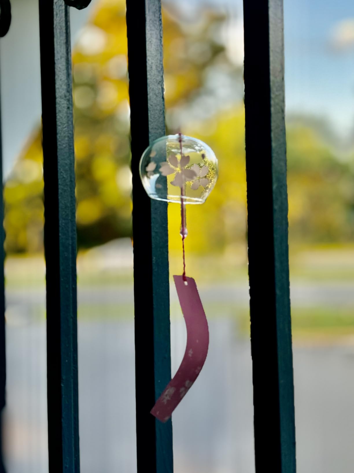 Japanese Wind Chimes, Set of 3 Glass Windchime Wind Bells Flower Painted Pattern, Garden Patio Hanging Decoration customer photo 1