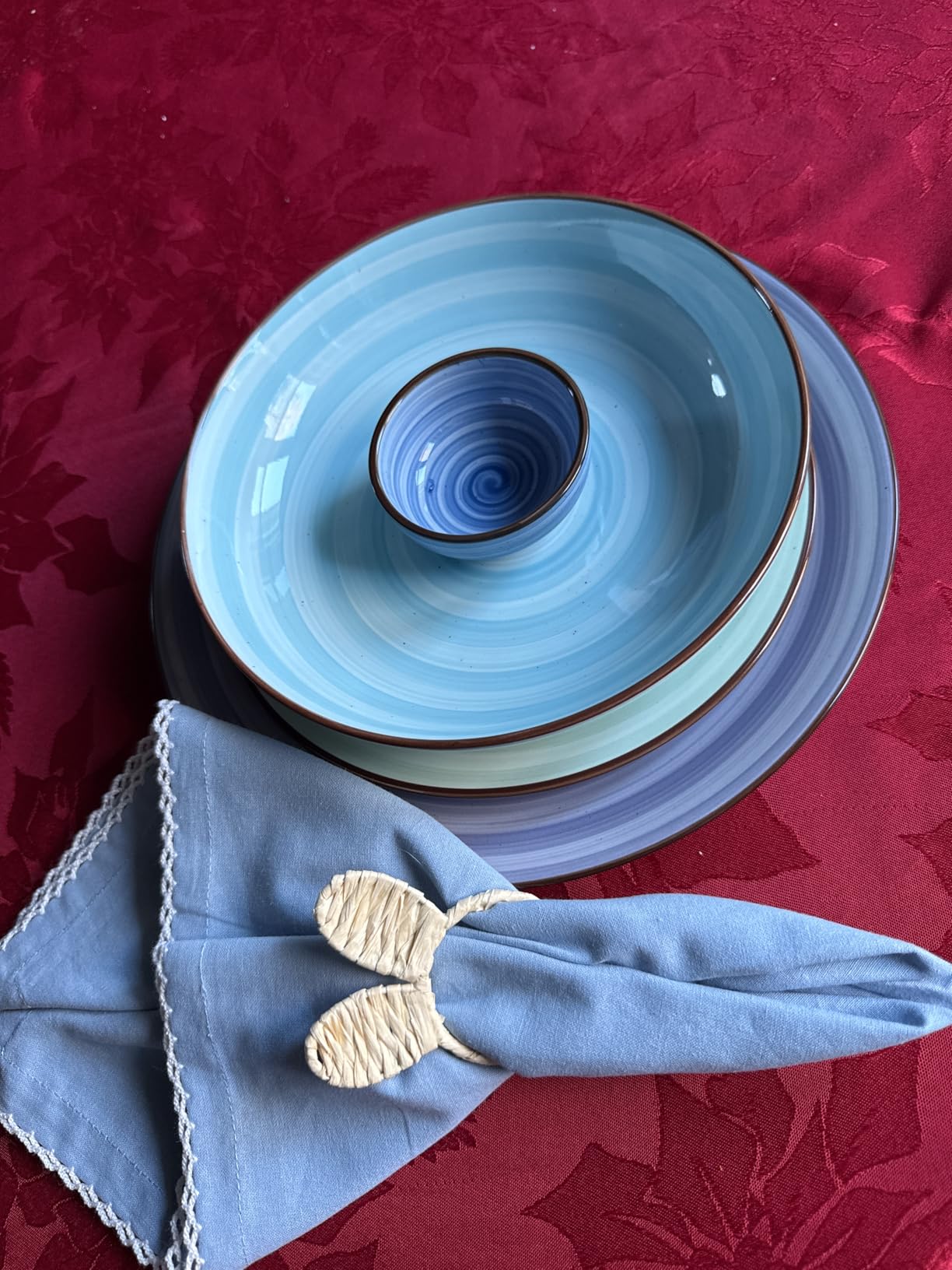 Selamica Ceramic Mini Dipping Bowls 3 inch Soy Sauce Dish Set, 2.7 oz Small Dip Bowl for Side Dish, Appetizers, Sushi, BBQ, Set of 6, Vintage Blue customer photo 1