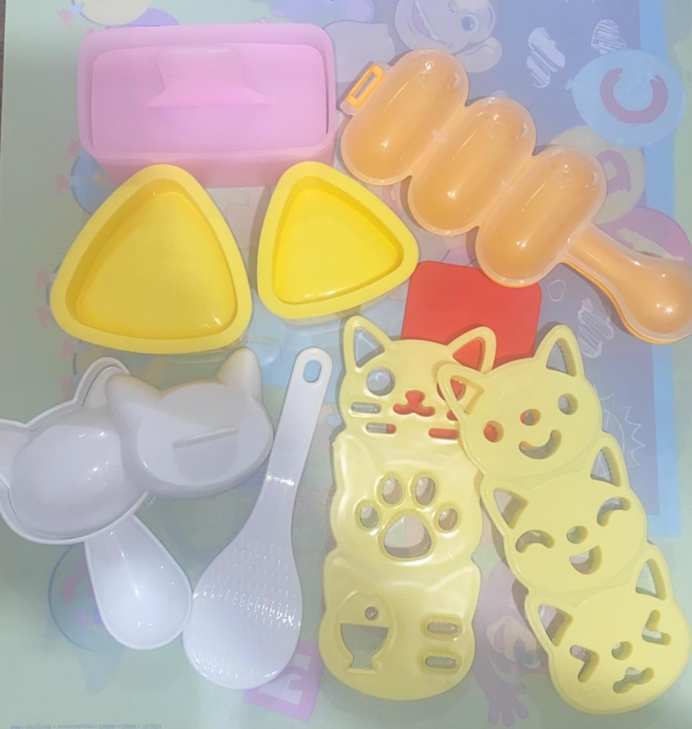 Cute Cat Rice Ball Molds 6 Sets Sushi Molds Bento Box Accessories Kits with 1PC Musubi Maker Press Mold, 2PCS Gimbap Molds Triangle and 1PC Rice Ball Mold Shaker for DIY Fun Lunch Box Picnic Tool customer photo 2