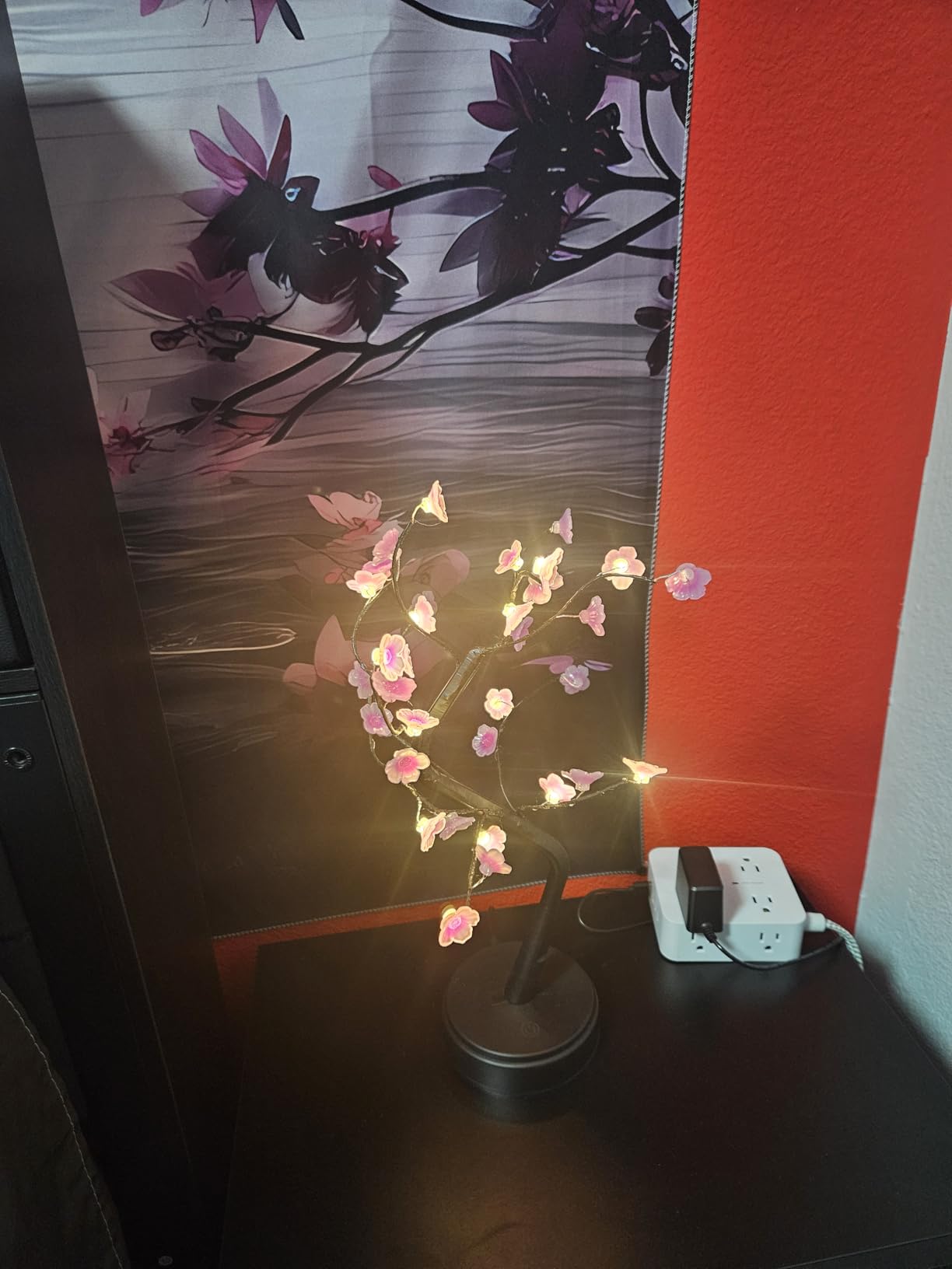 Cherry Blossom Tree Lamp, 18inch 36 Led Bonsai Tree Lights, Battery/USB Operated Japanese Decor Night Lights for Christmas Indoor Decorations Bedroom Home Gift Idea customer photo 2